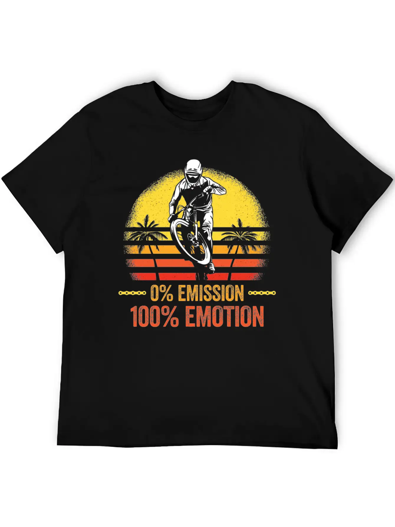 0% Emission 100% Emotion Bicycle Biker Mountain Unisex Casual T-Shirt – Clean Design For Daily Comfort