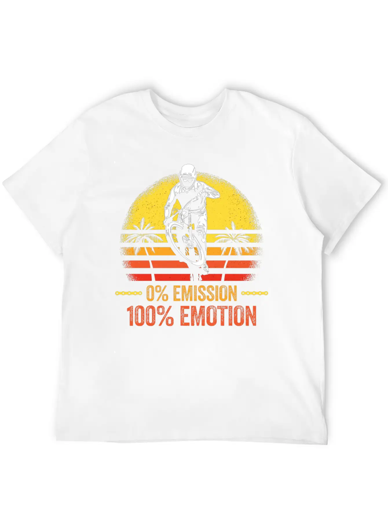 0% Emission 100% Emotion Bicycle Biker Mountain Unisex Casual T-Shirt – Clean Design For Daily Comfort