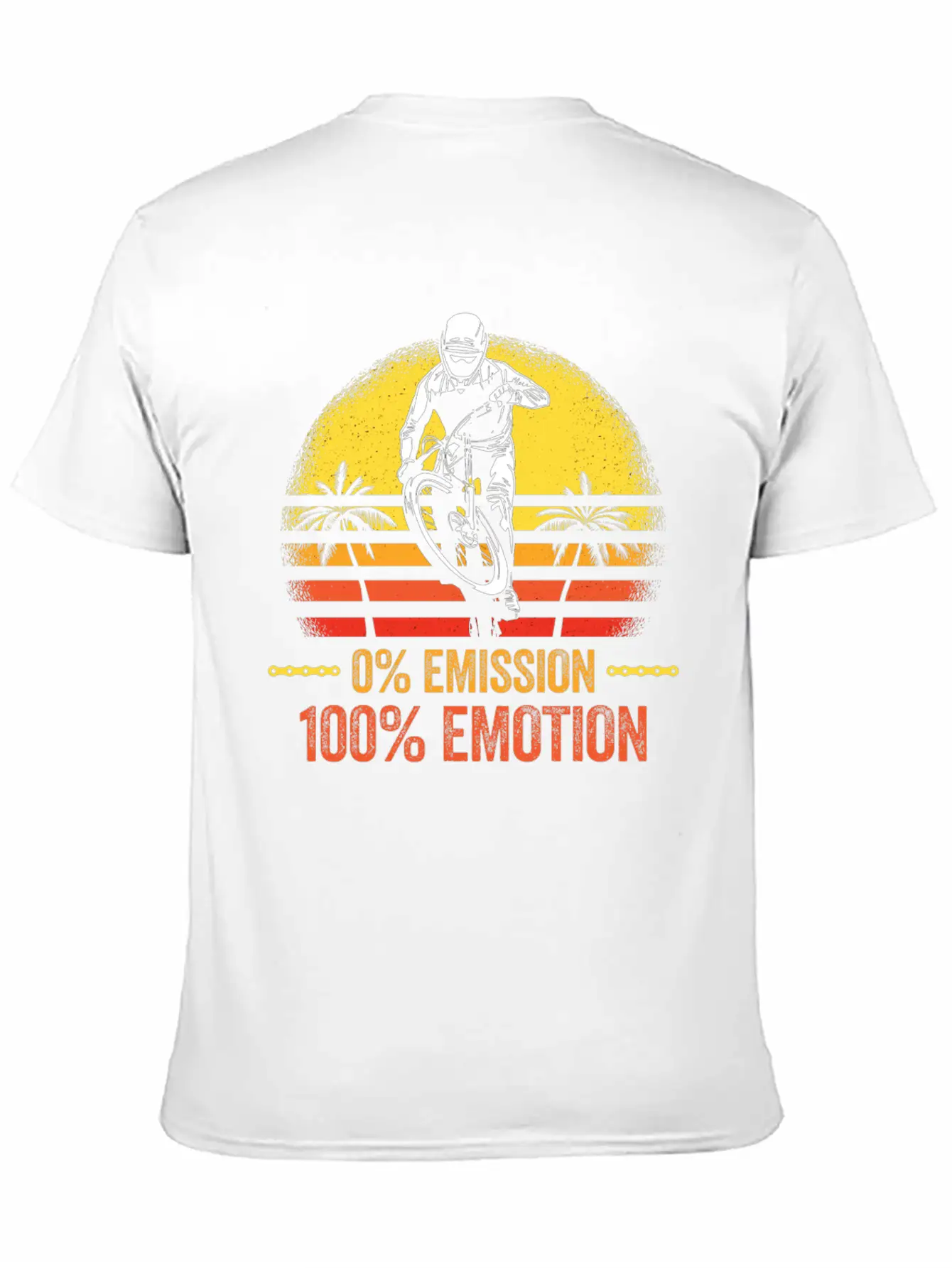 0% Emission 100% Emotion Bicycle Biker Mountain Unisex Casual T-Shirt – Clean Design For Daily Comfort