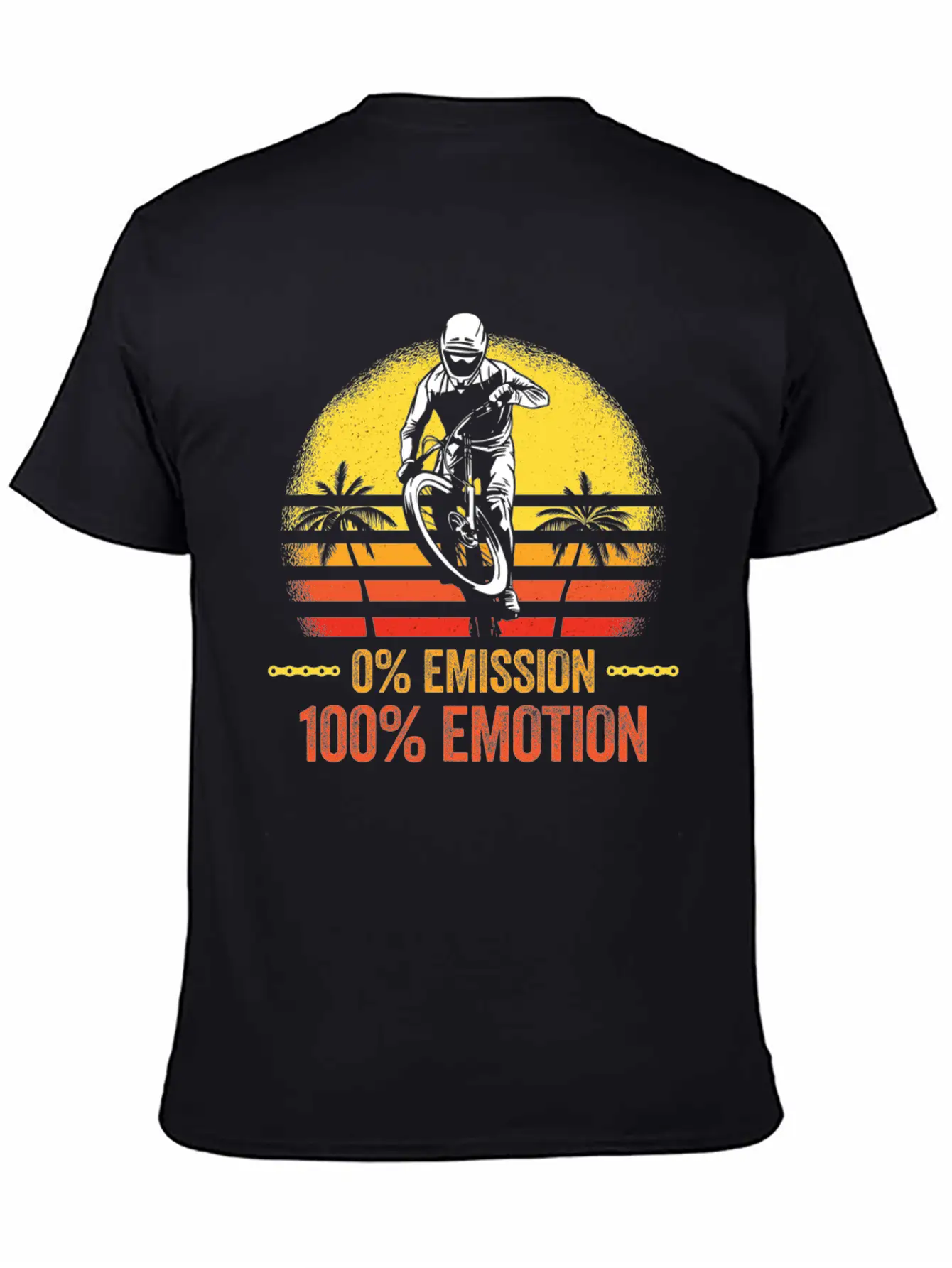 0% Emission 100% Emotion Bicycle Biker Mountain Unisex Casual T-Shirt – Clean Design For Daily Comfort