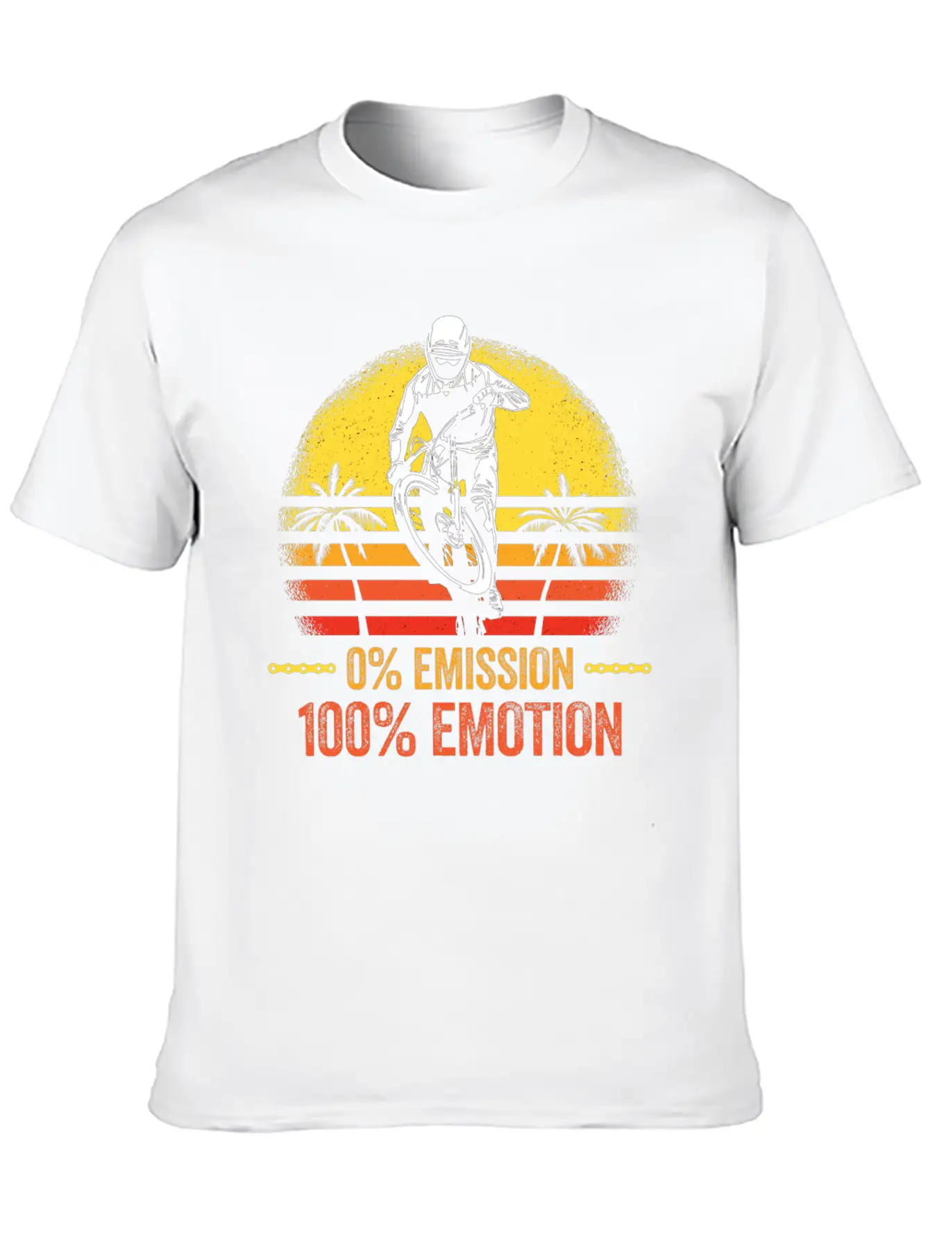 0% Emission 100% Emotion Bicycle Biker Mountain Unisex Casual T-Shirt – Clean Design For Daily Comfort
