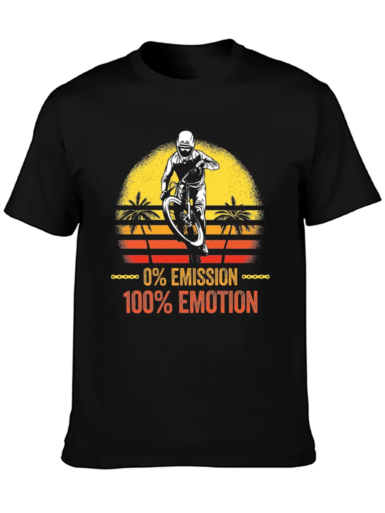 0% Emission 100% Emotion Bicycle Biker Mountain Unisex Casual T-Shirt – Clean Design For Daily Comfort