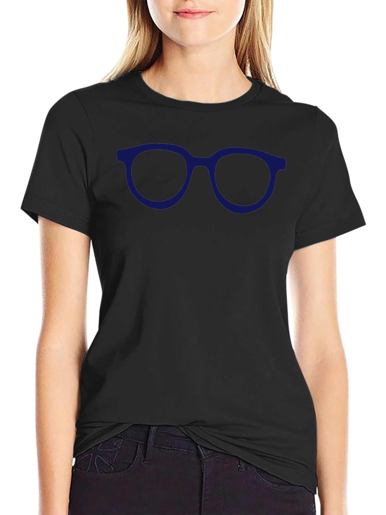 Blue Glasses Graphic Tee - Classic Style