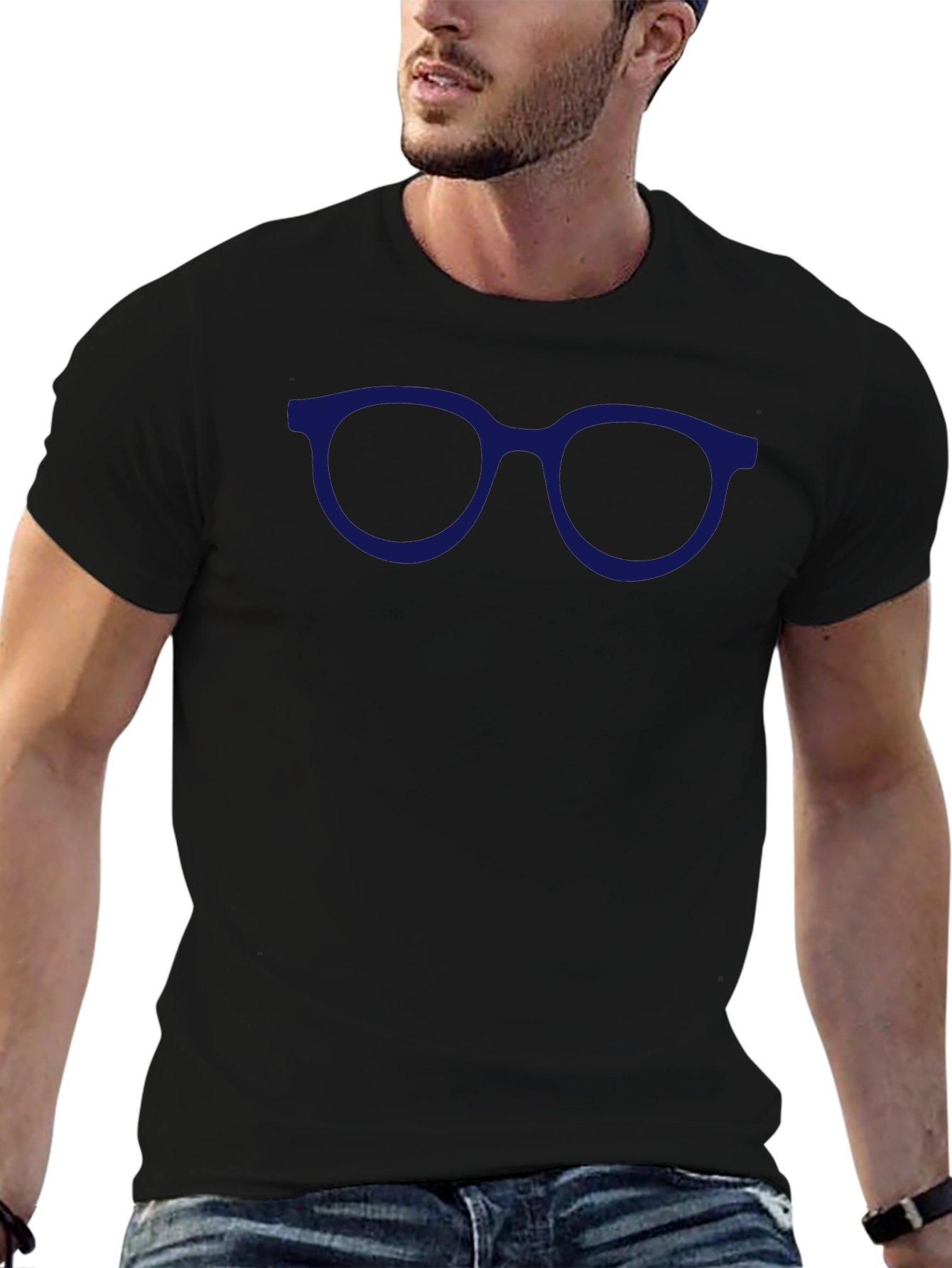 Blue Glasses Graphic Tee - Classic Style