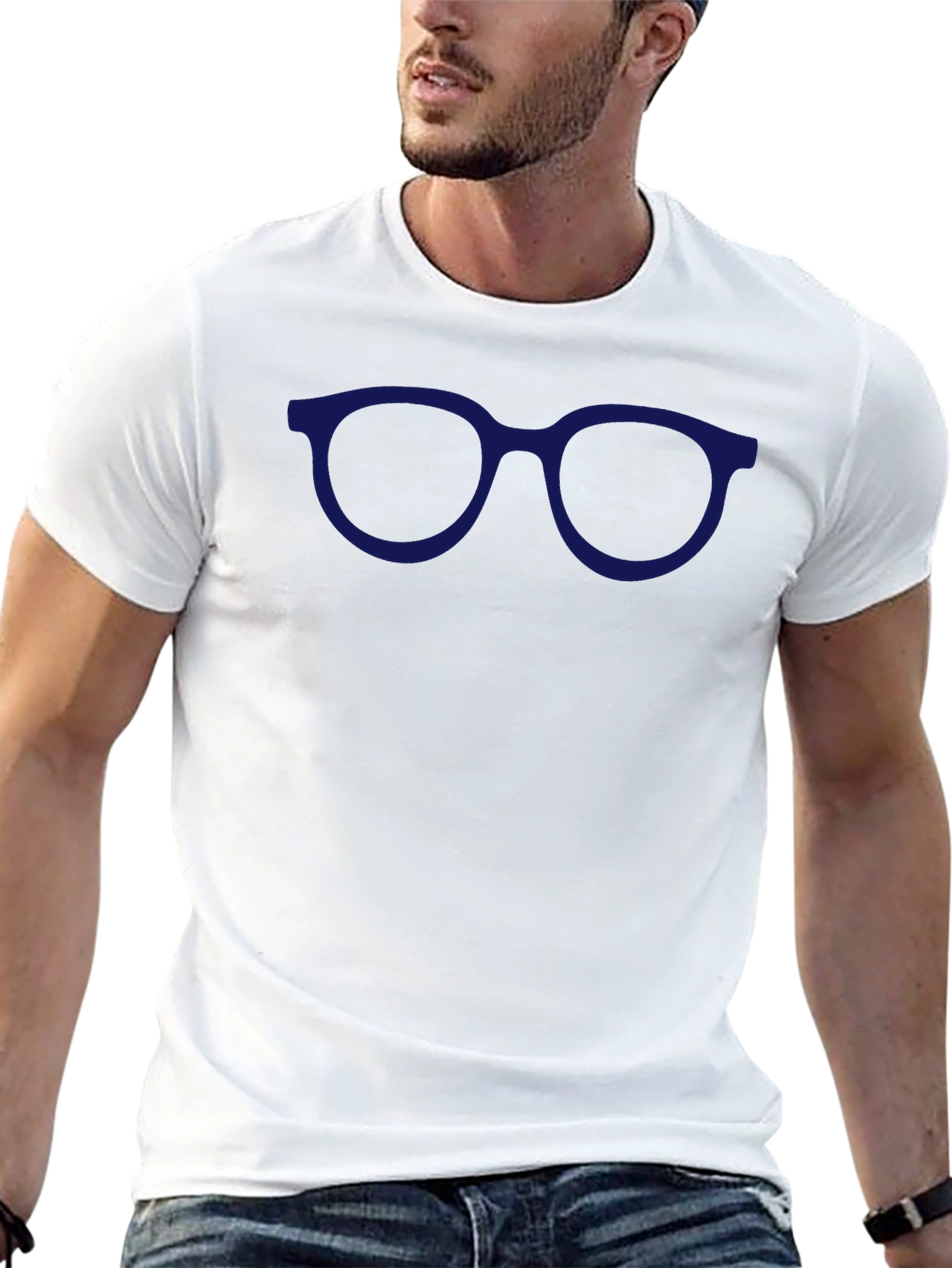 Blue Glasses Graphic Tee - Classic Style