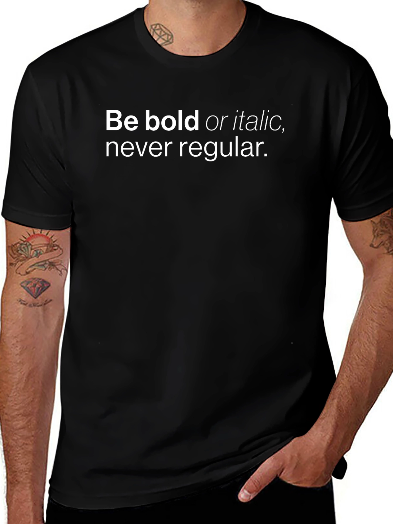 Bold & Italic Tee - Stylish Typography T-Shirt