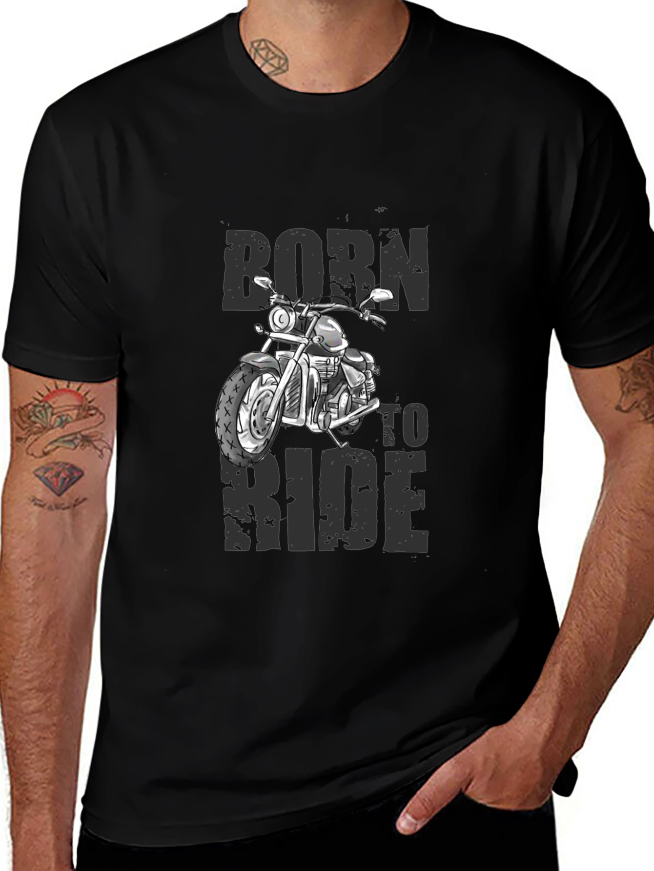 Born to Ride Motorcycle Graphic T-Shirt