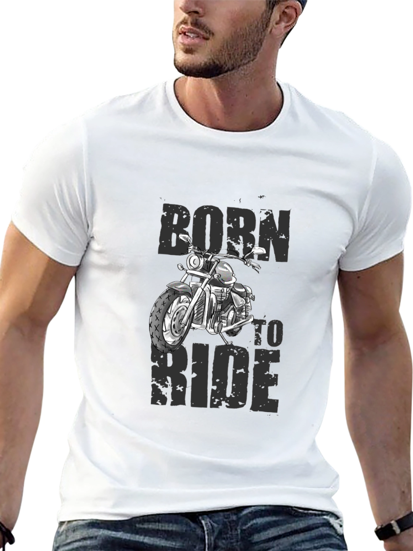 Born to Ride Motorcycle Graphic T-Shirt