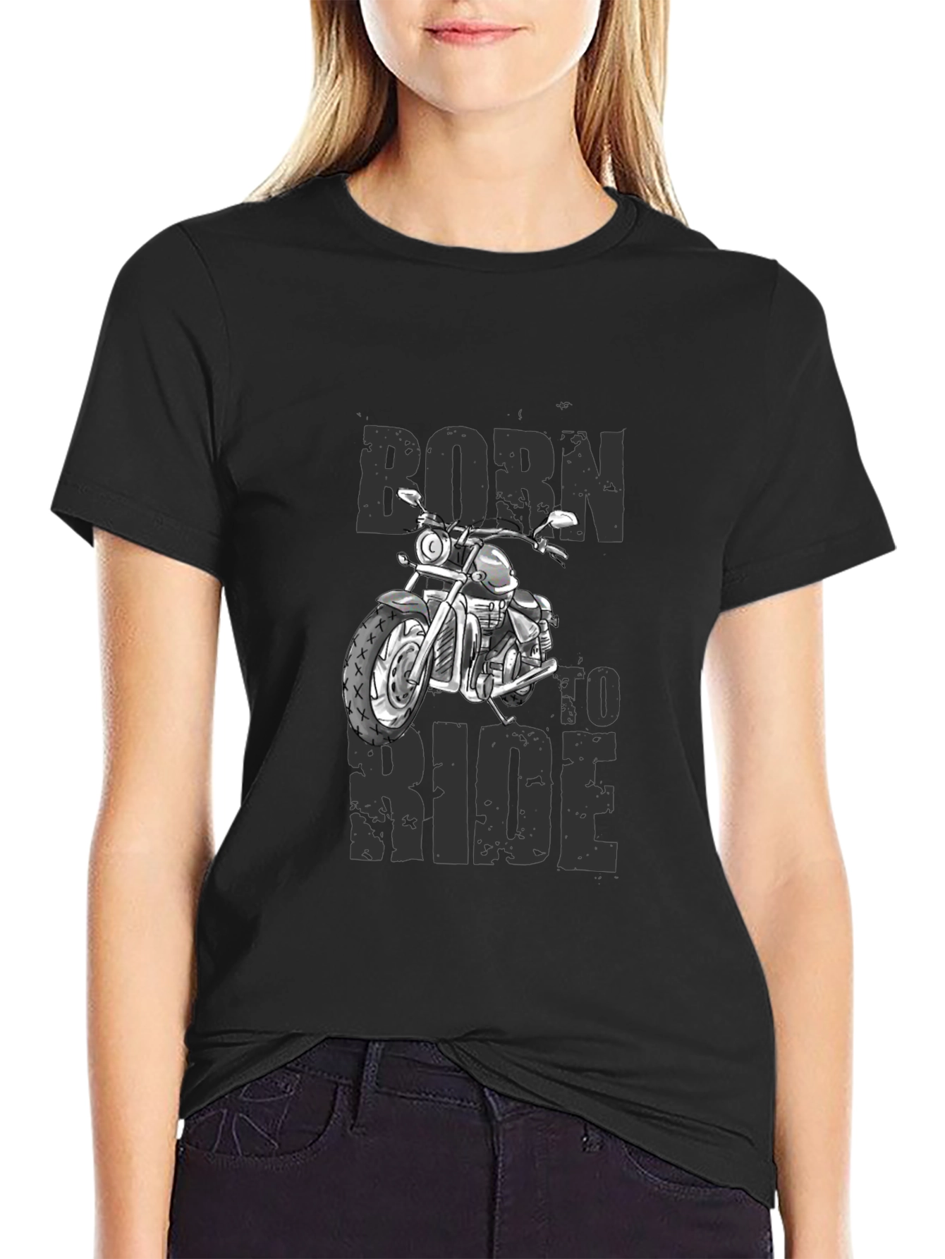 Born to Ride Motorcycle Graphic T-Shirt