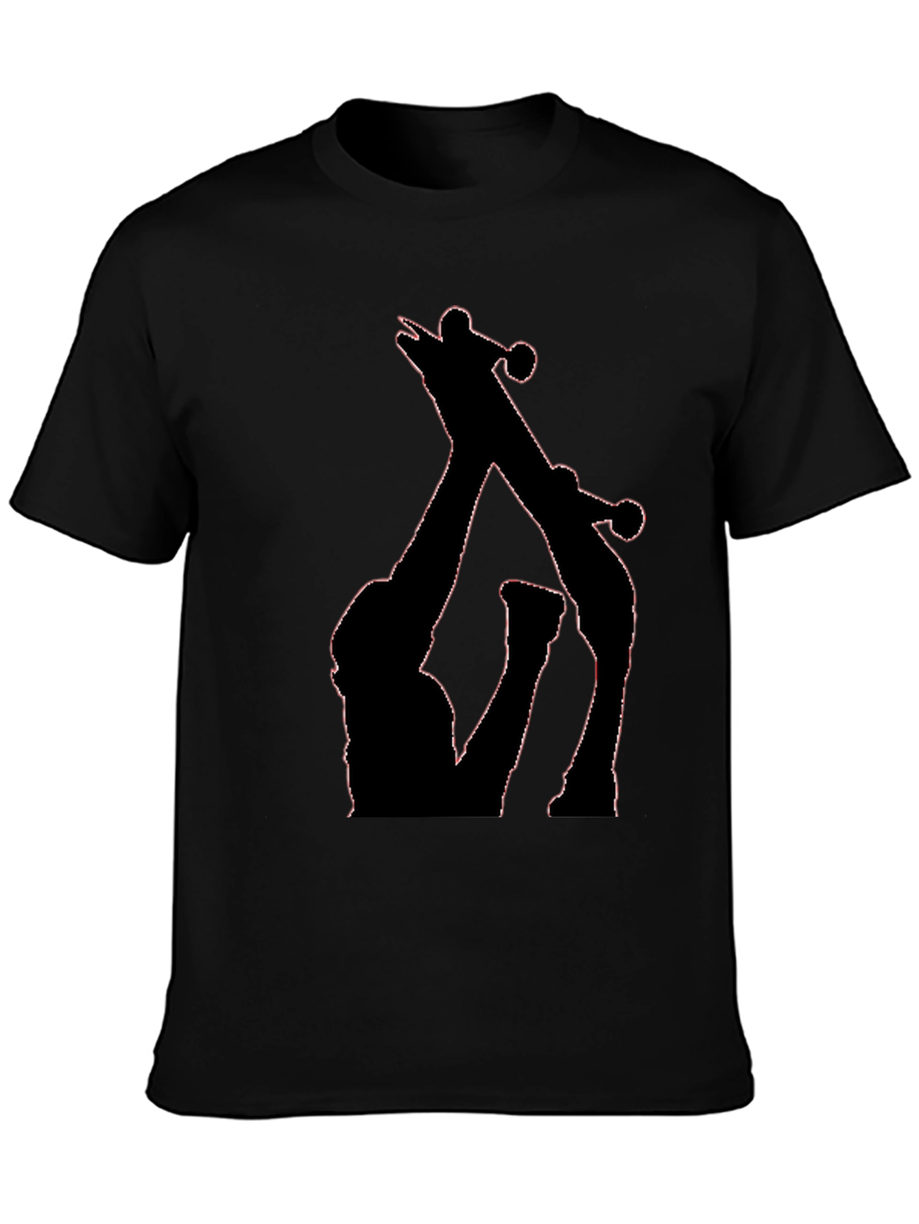 Black T-Shirt with Giraffe Silhouette Graphic