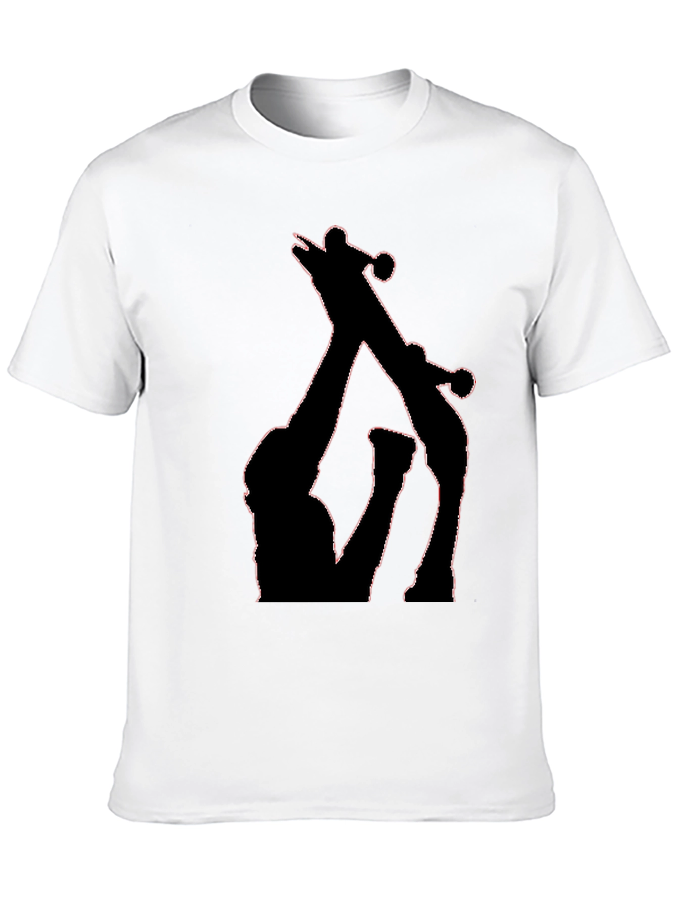 Black T-Shirt with Giraffe Silhouette Graphic