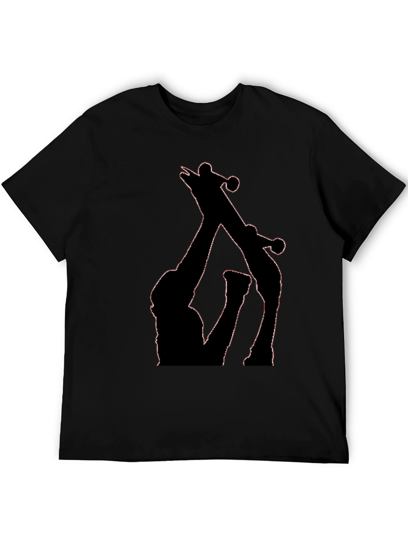 Black T-Shirt with Giraffe Silhouette Graphic