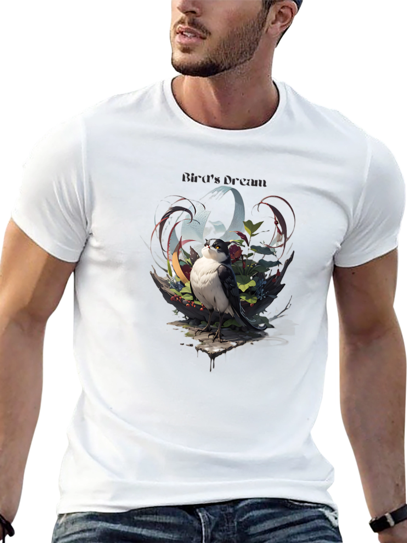 Birds Dream Graphic Tee - Stylish Nature Design