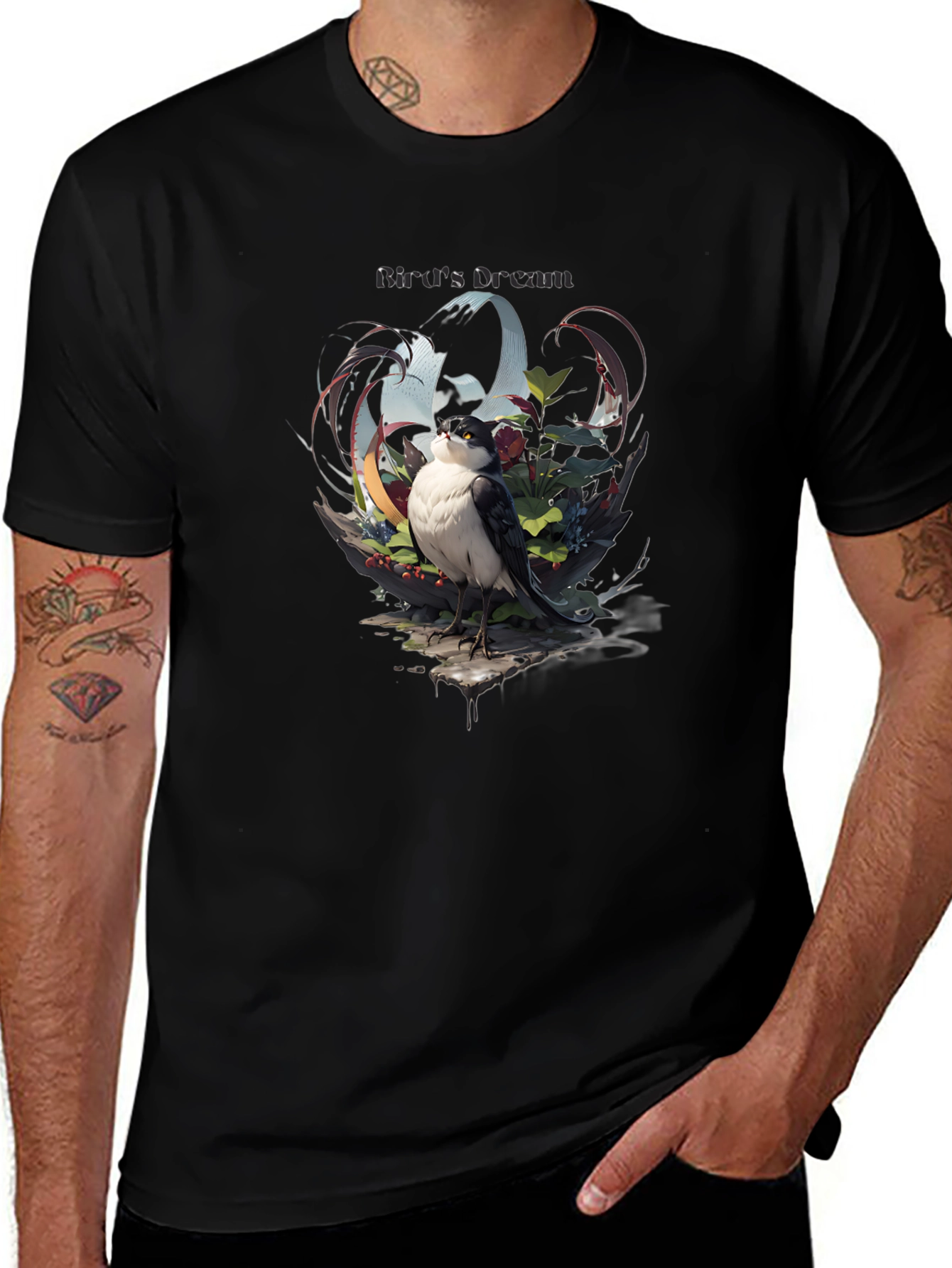 Birds Dream Graphic Tee - Stylish Nature Design