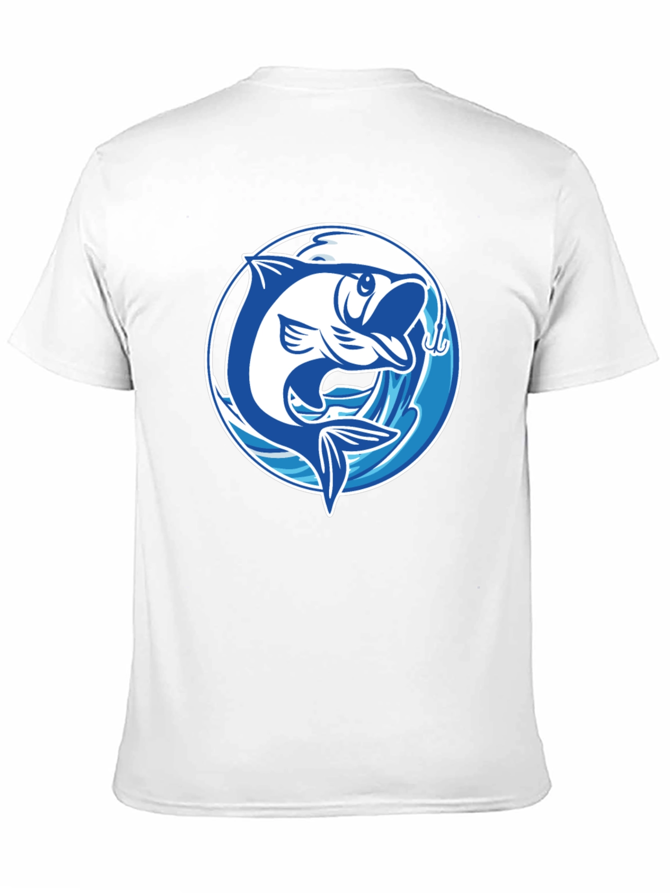 Black Fishing T-Shirt with Fish Graphic