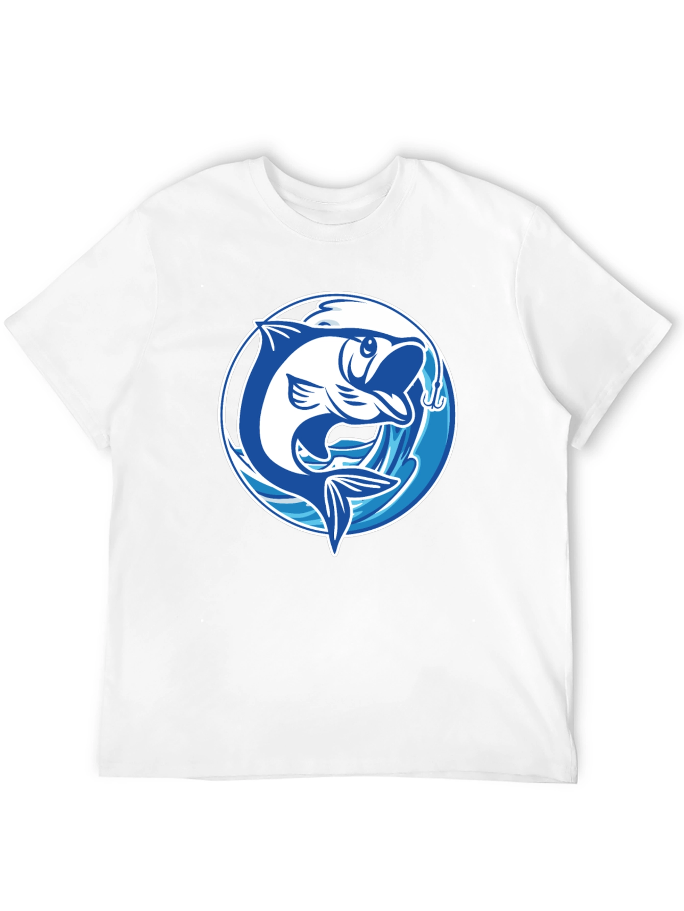 Black Fishing T-Shirt with Fish Graphic