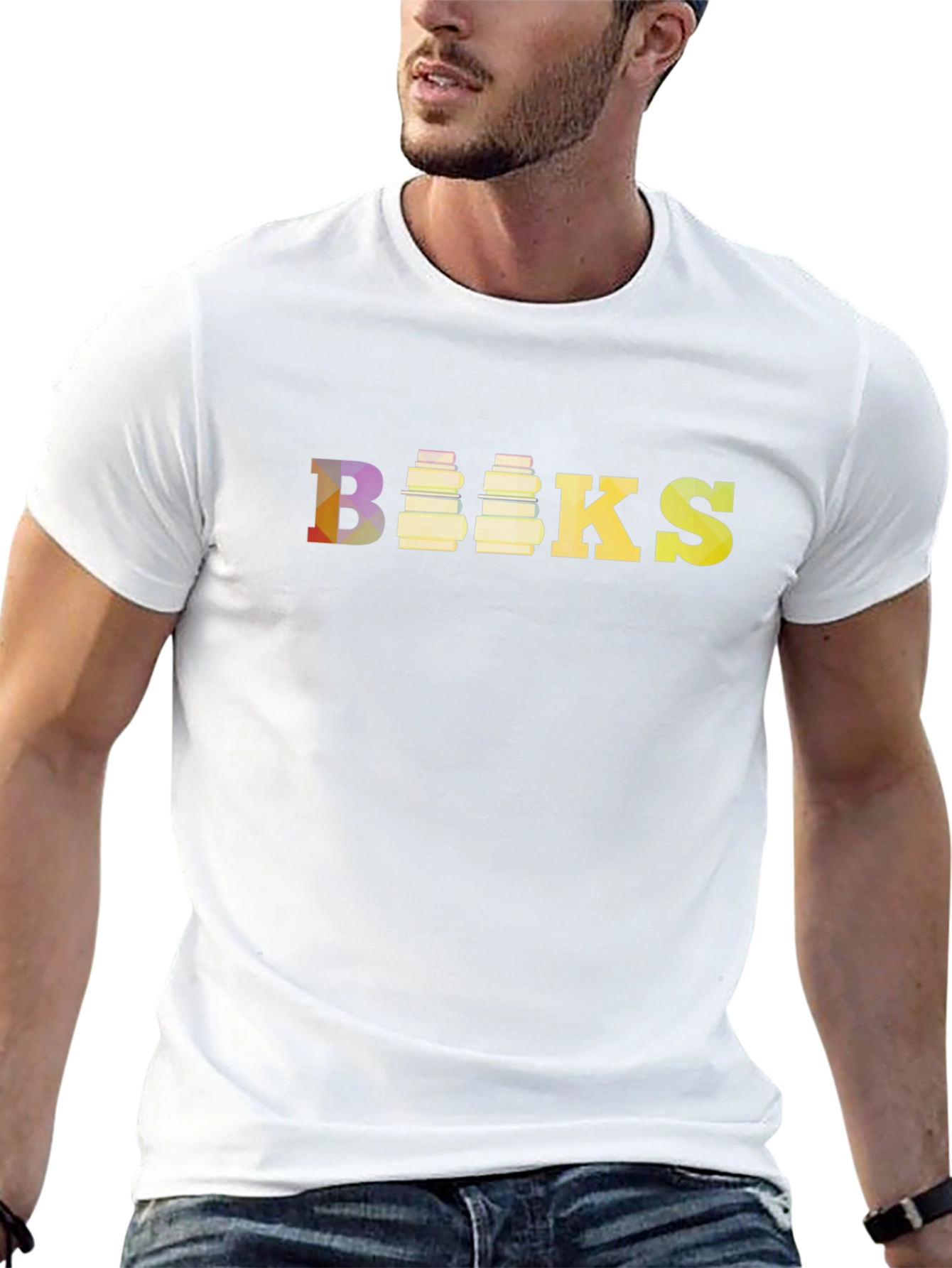 Books Graphic Tee - Black Cotton Casual T-Shirt