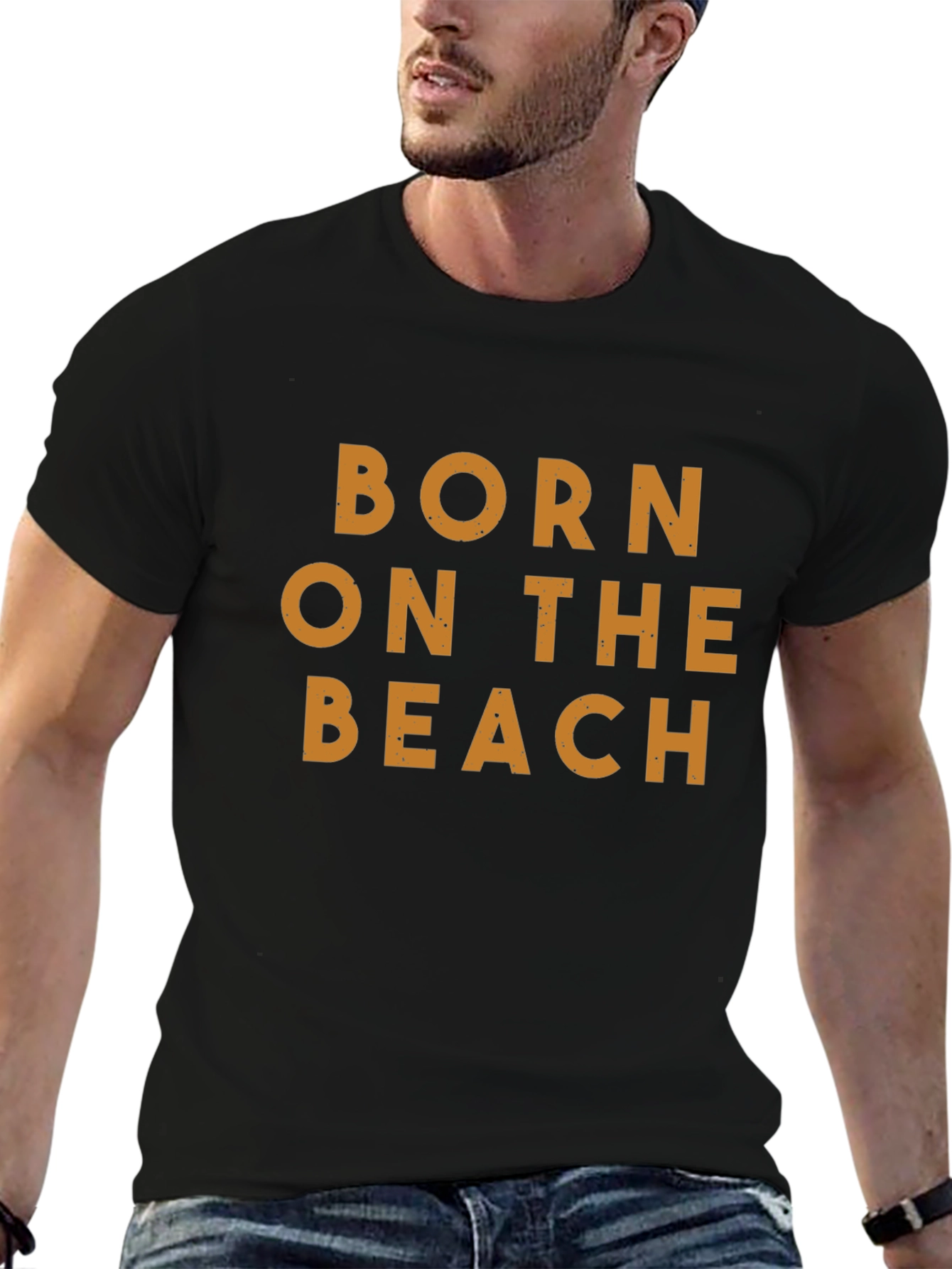 Born On The Beach Black T-Shirt