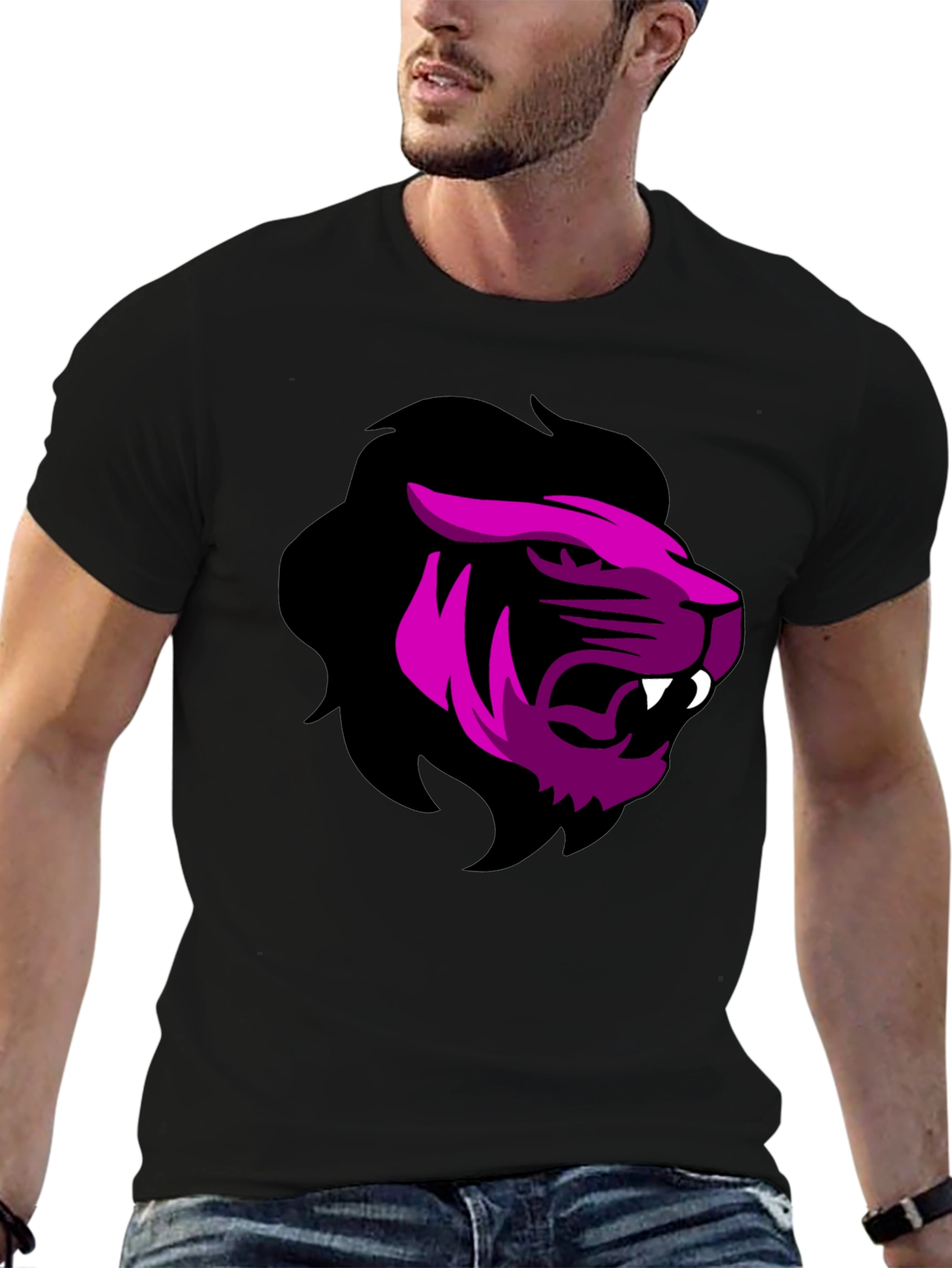 Bold Lion Graphic Tee - Black T-Shirt