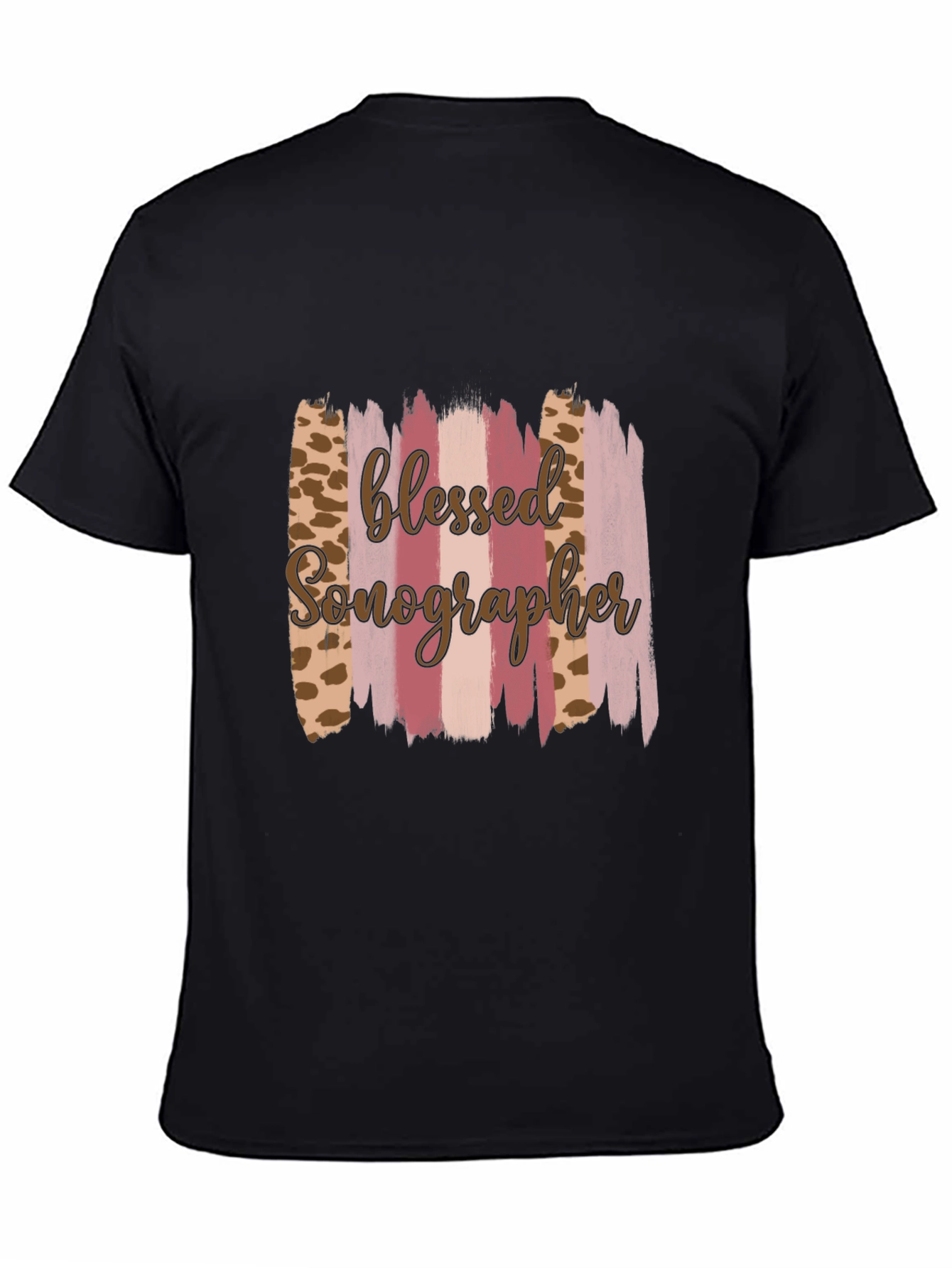 Blessed Sonographer Leopard Brushstroke T-Shirt