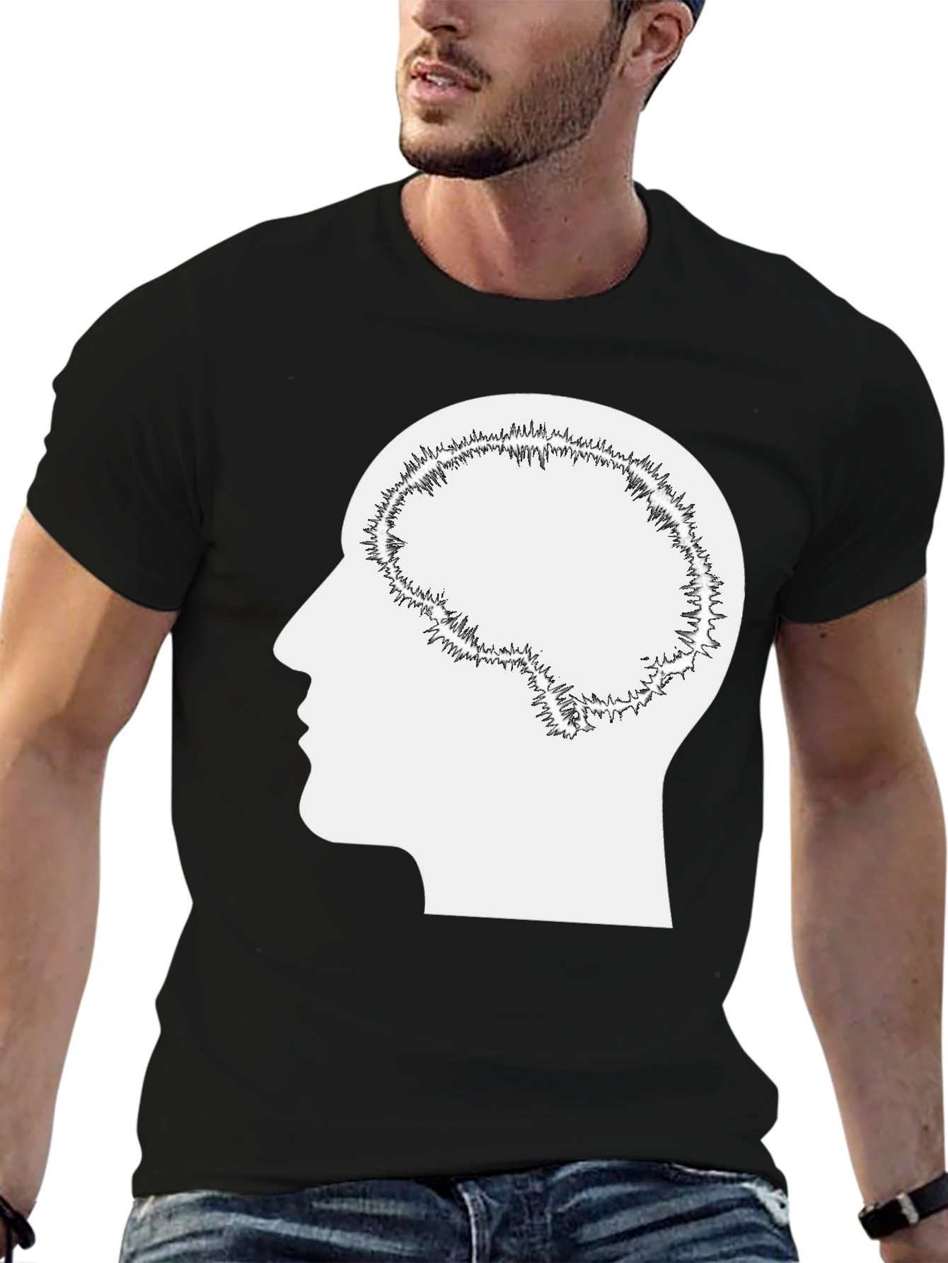 Brain Silhouette Graphic Tee - Unisex