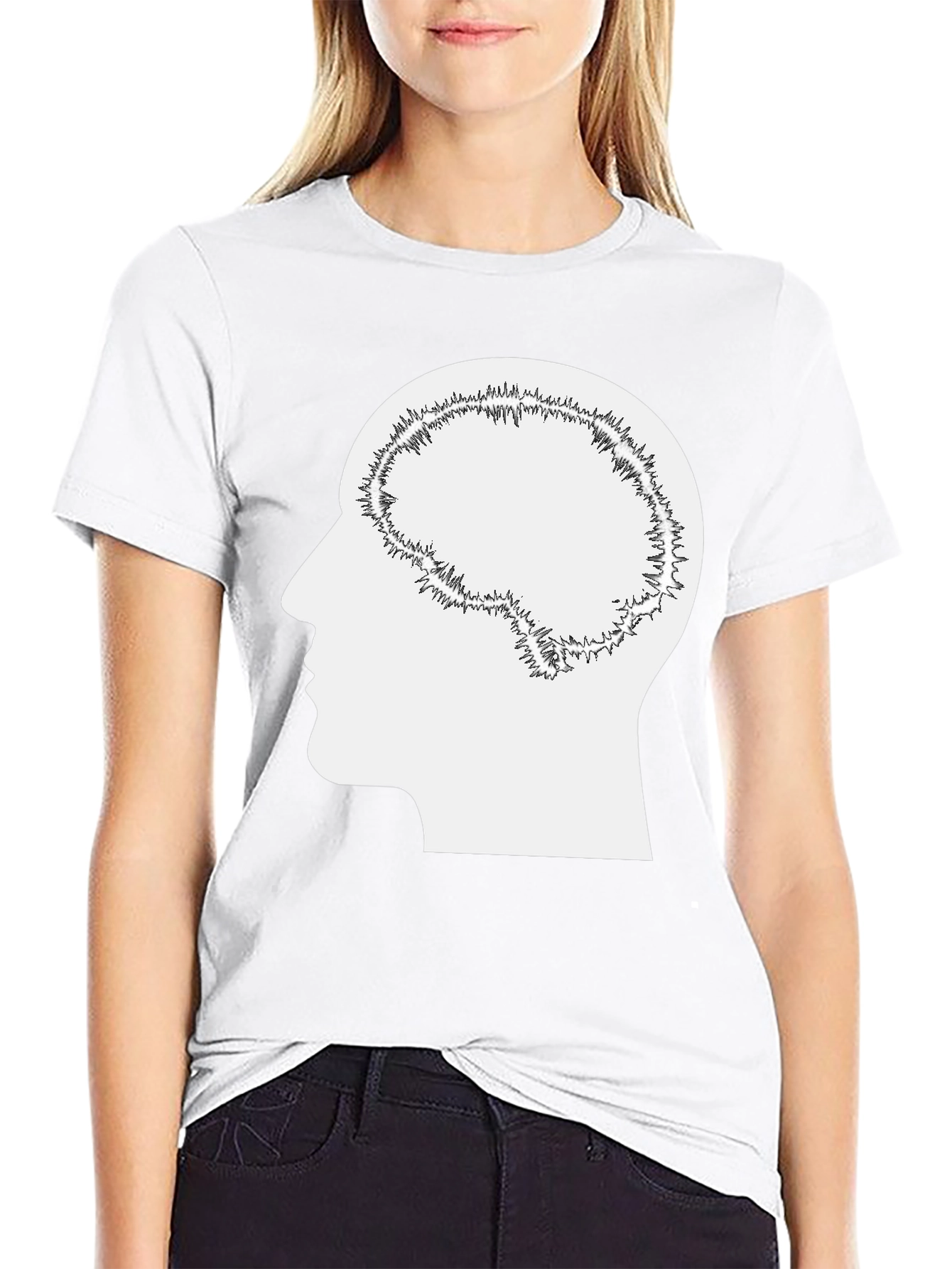 Brain Silhouette Graphic Tee - Unisex