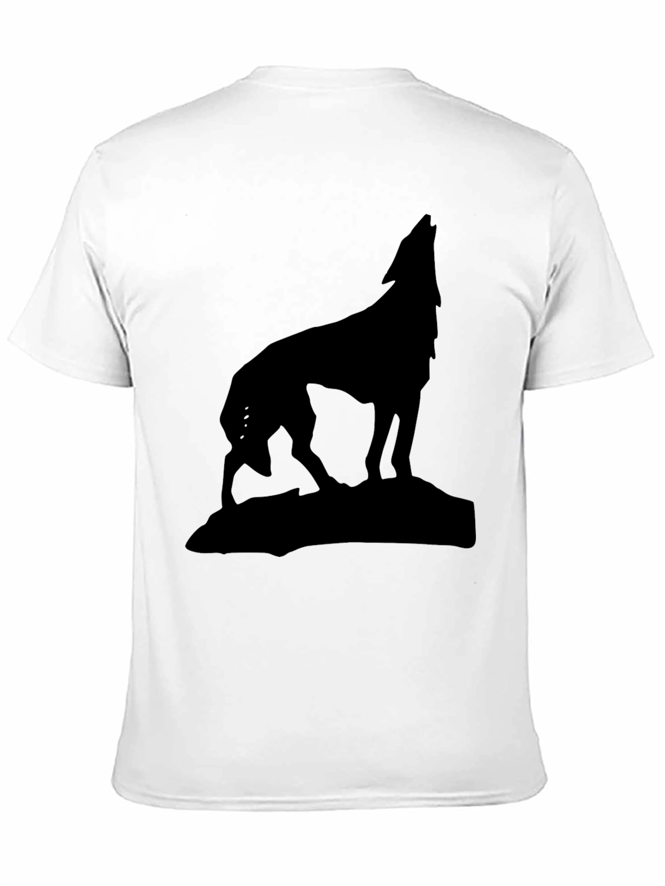 Black Wolf Silhouette Graphic Tee - Mens Casual Shirt