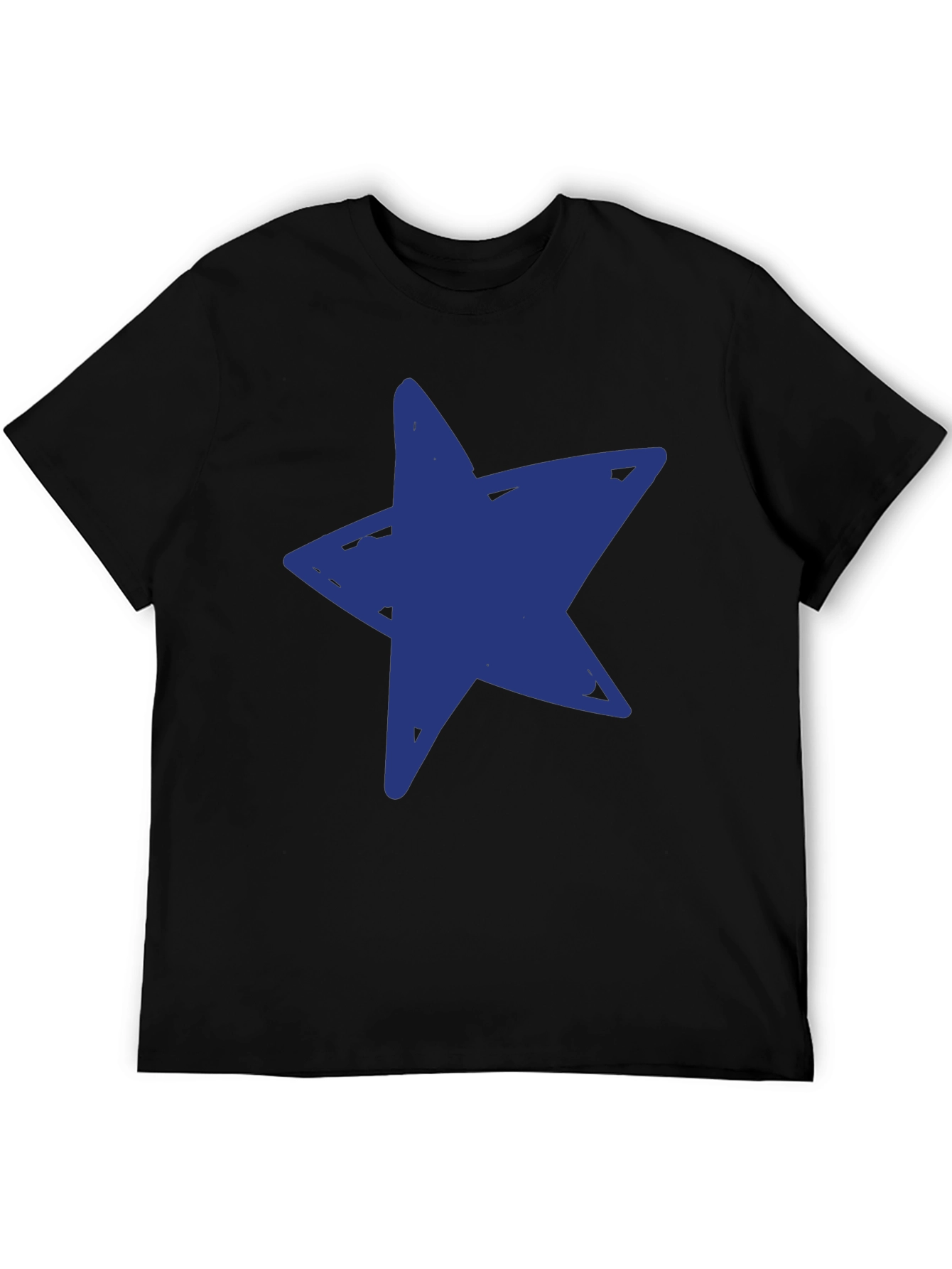 Blue Star Graphic Black T-Shirt