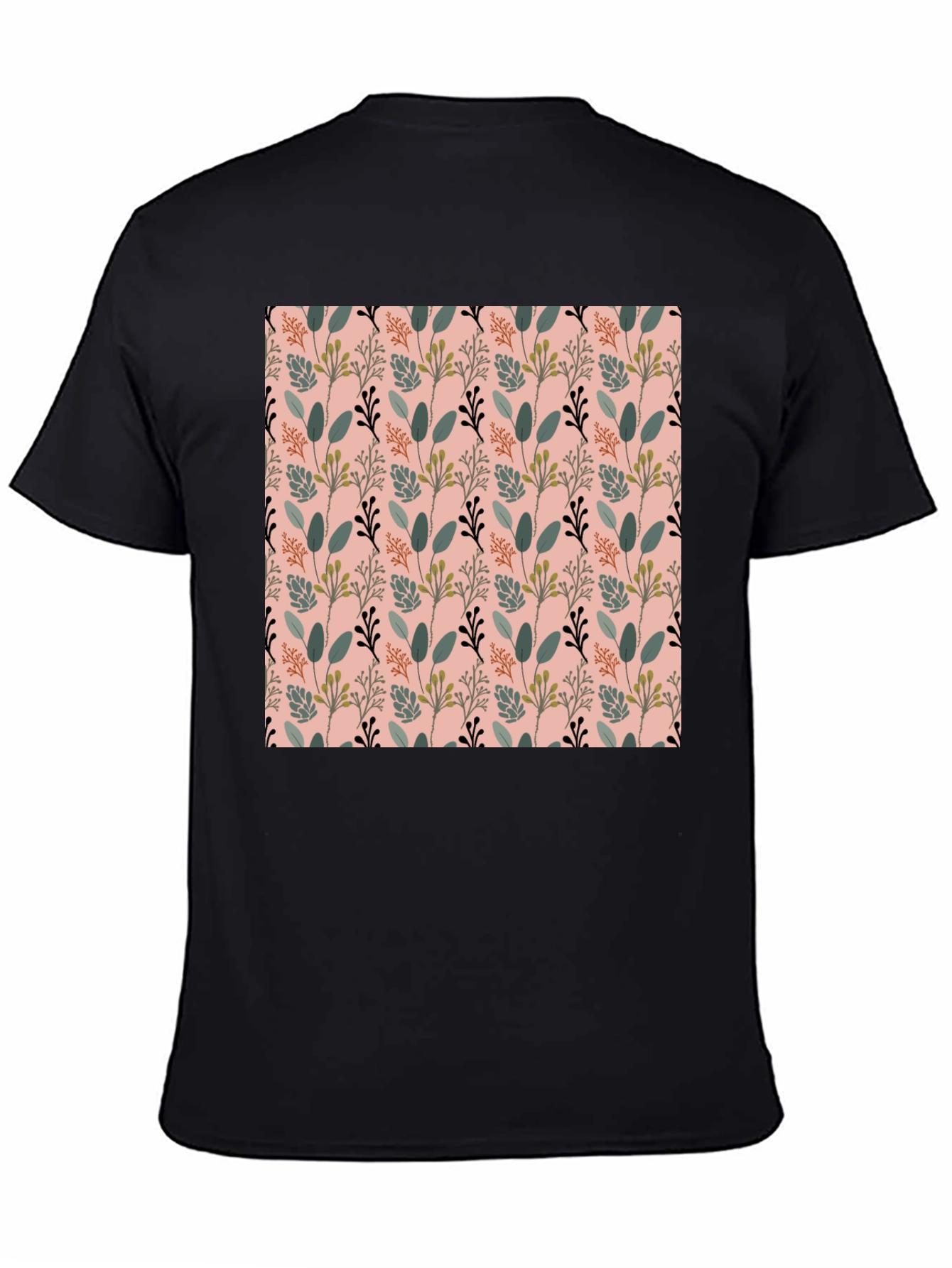Botanical Print Black T-Shirt