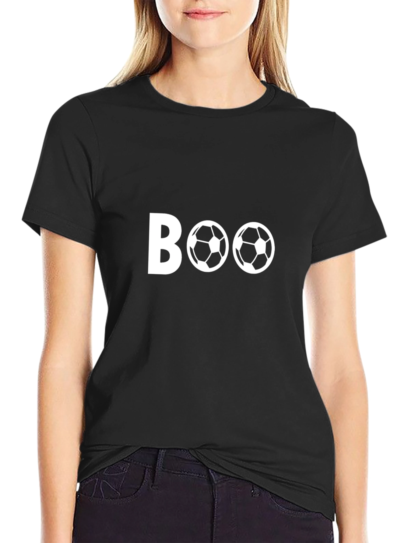 Boo Soccer Black T-Shirt: Sporty Halloween Fun