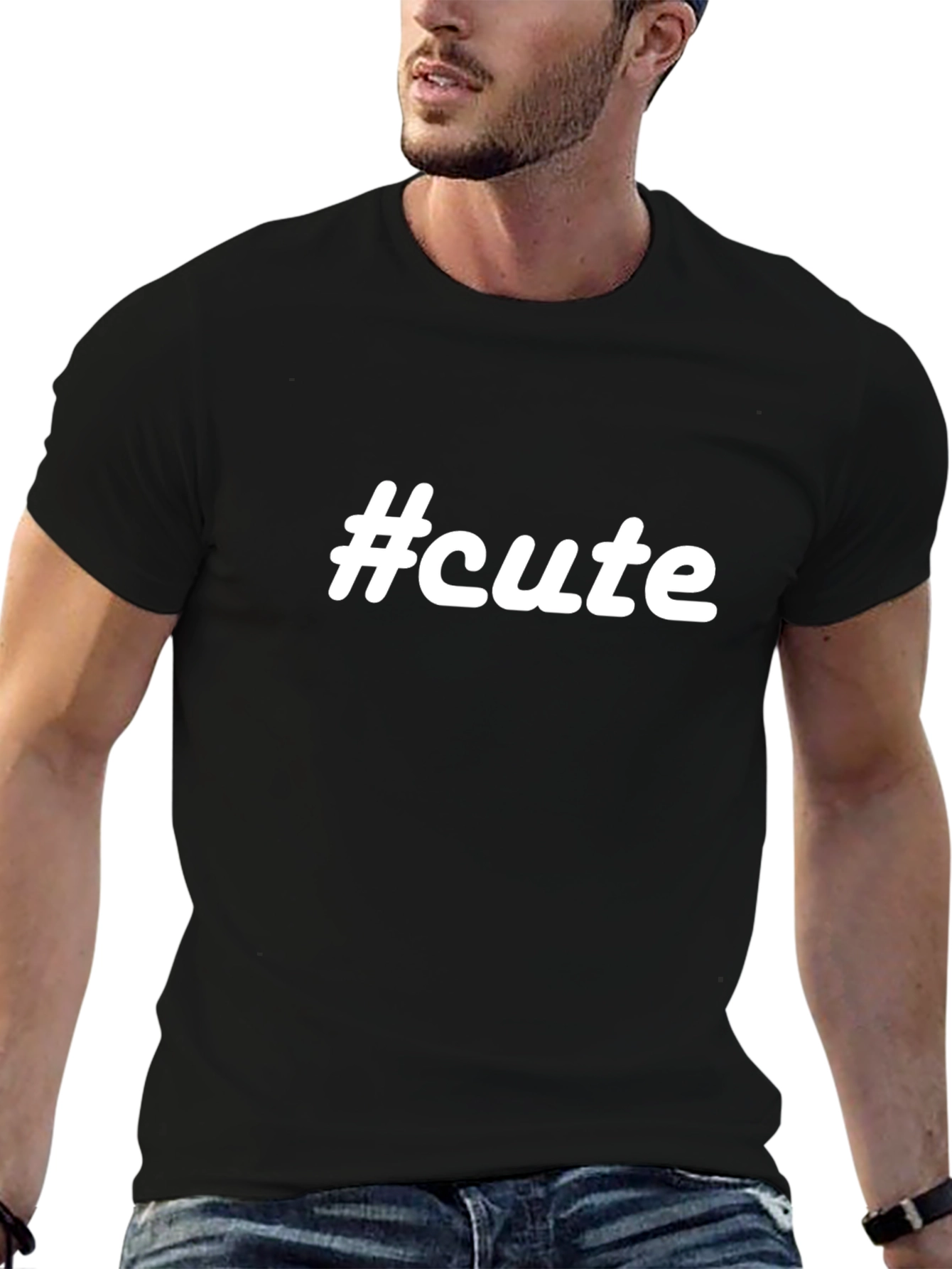 #cute Black T-Shirt - Trendy & Comfortable