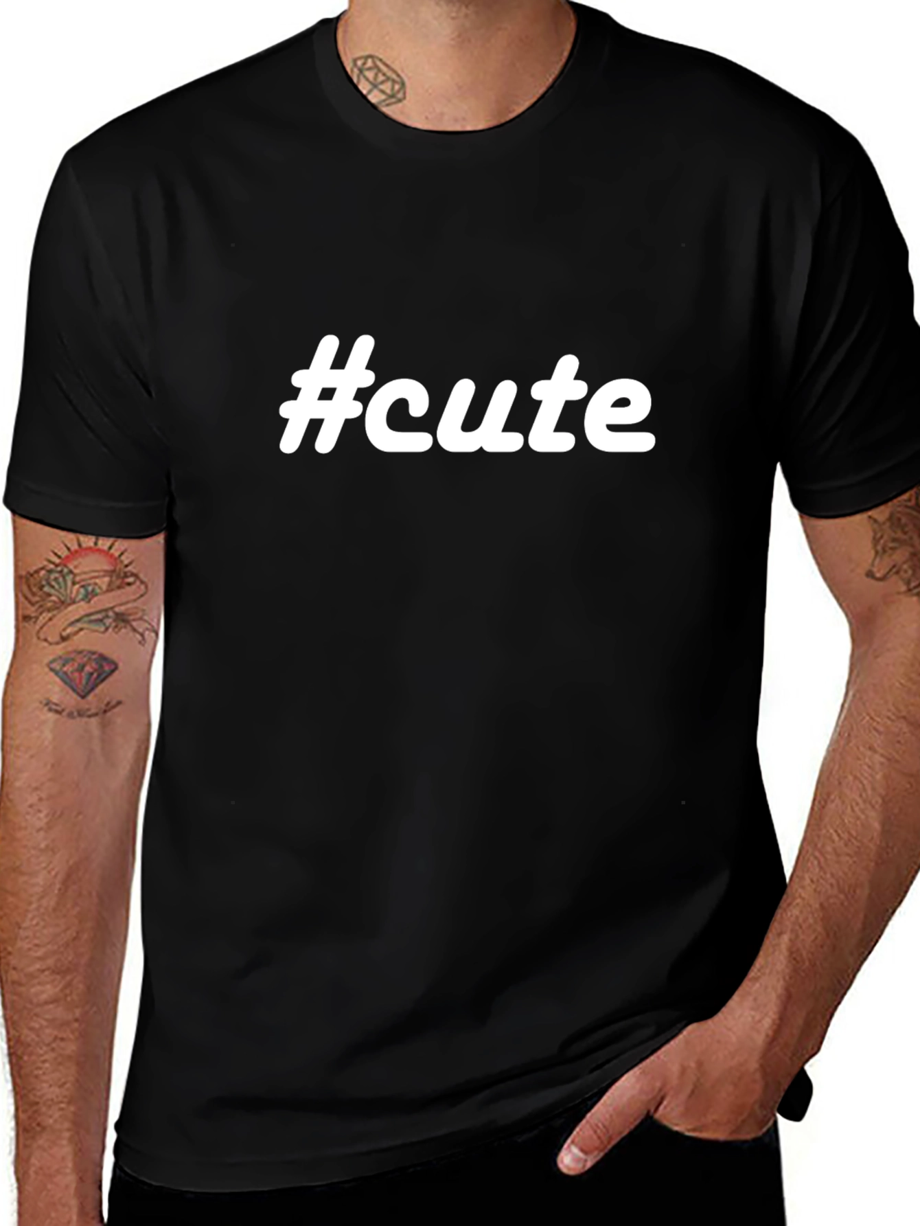 #cute Black T-Shirt - Trendy & Comfortable