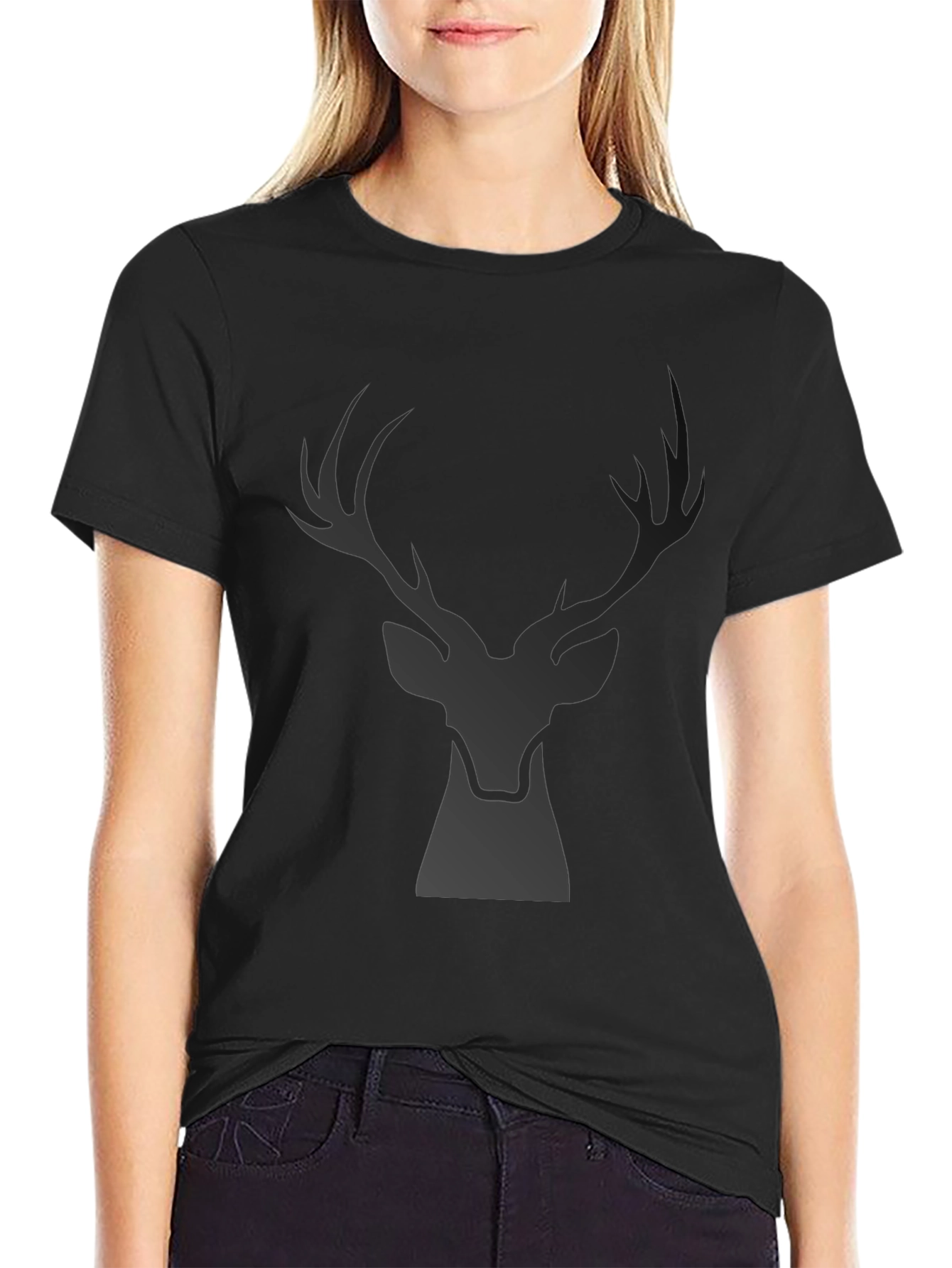 Black Deer Graphic T-Shirt - Stylish Casual Wear