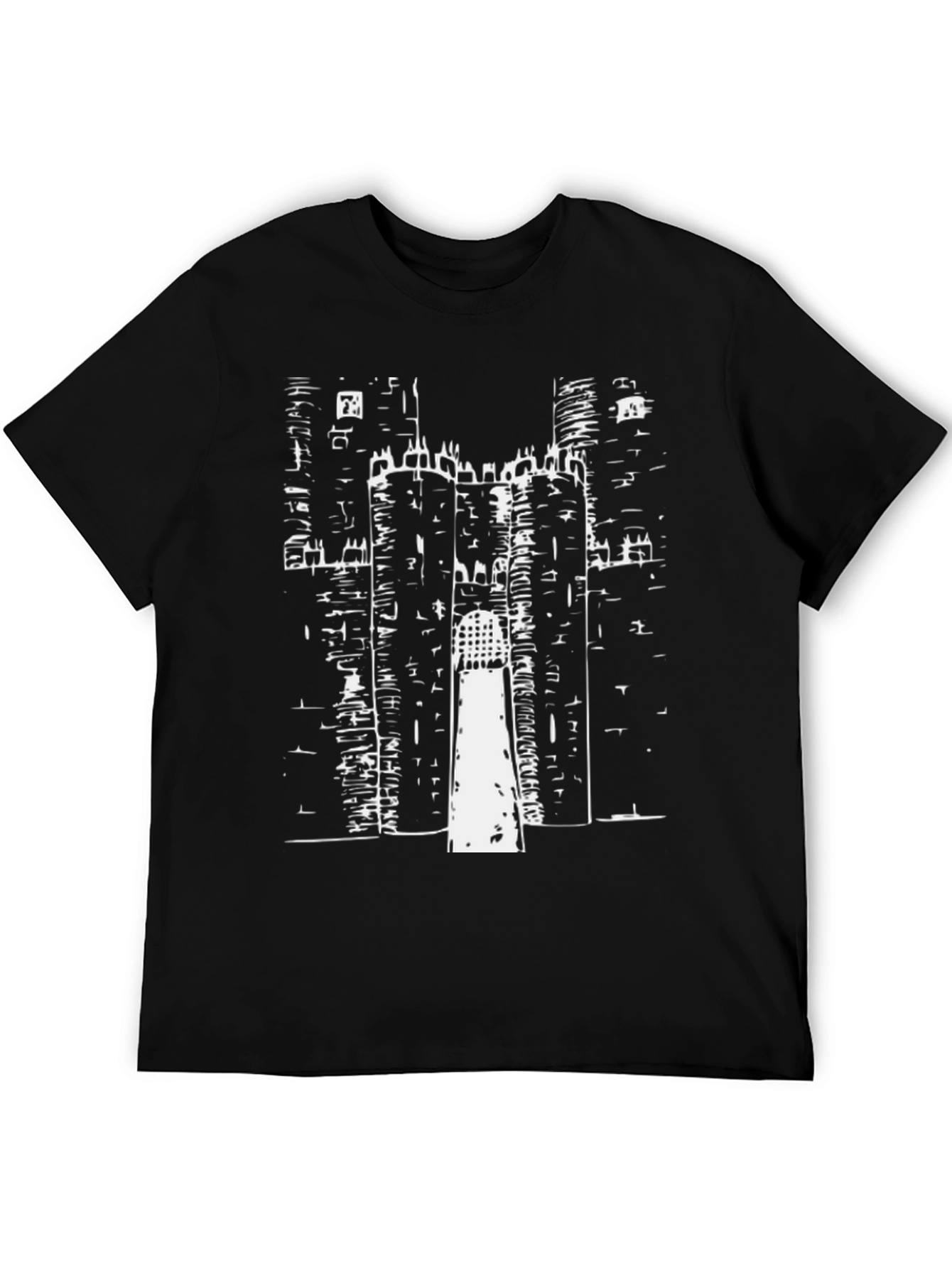Black Castle Print Tee - Graphic T-Shirt