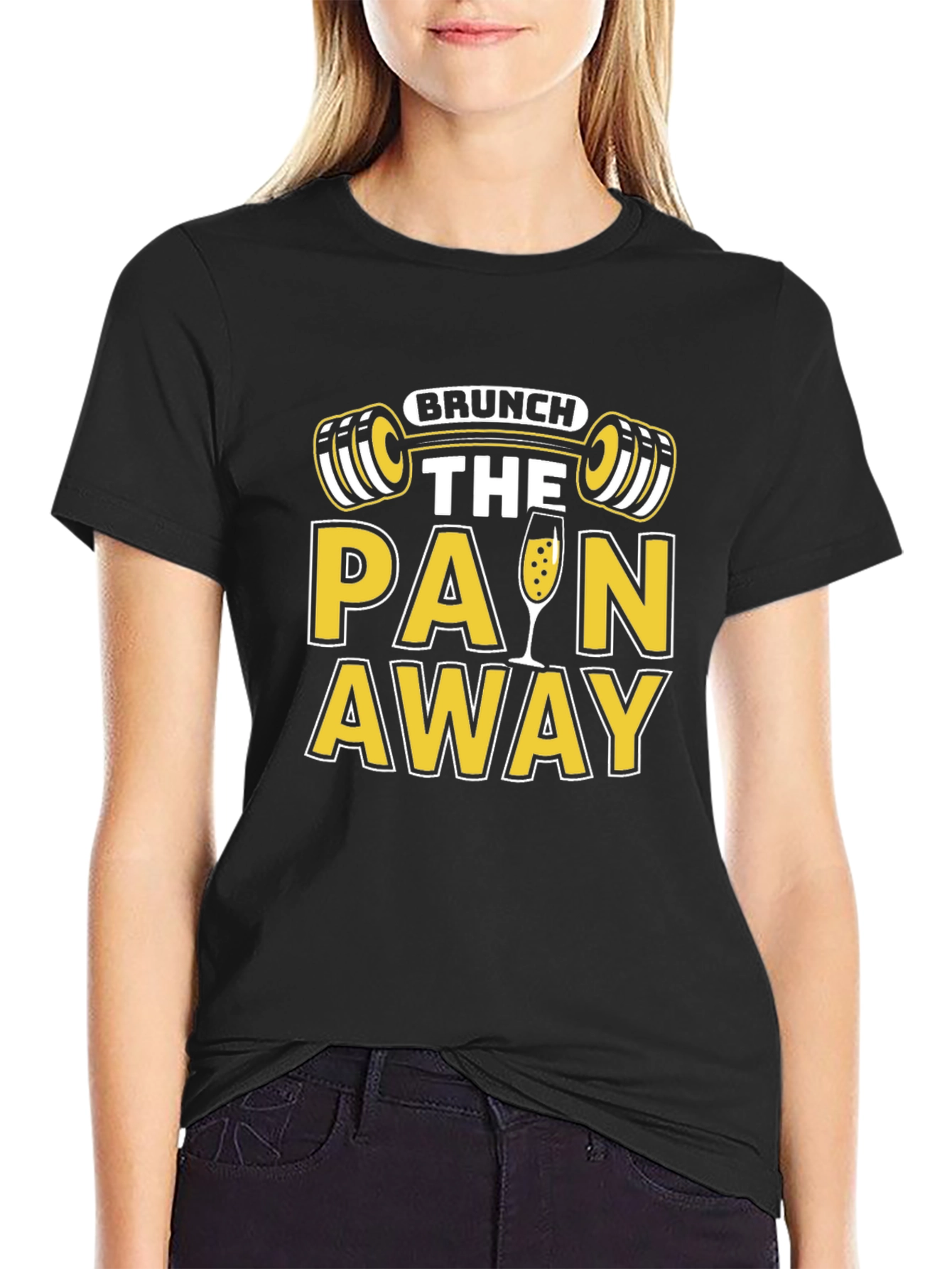 Brunch the Pain Away T-Shirt - Gym & Mimosa Design