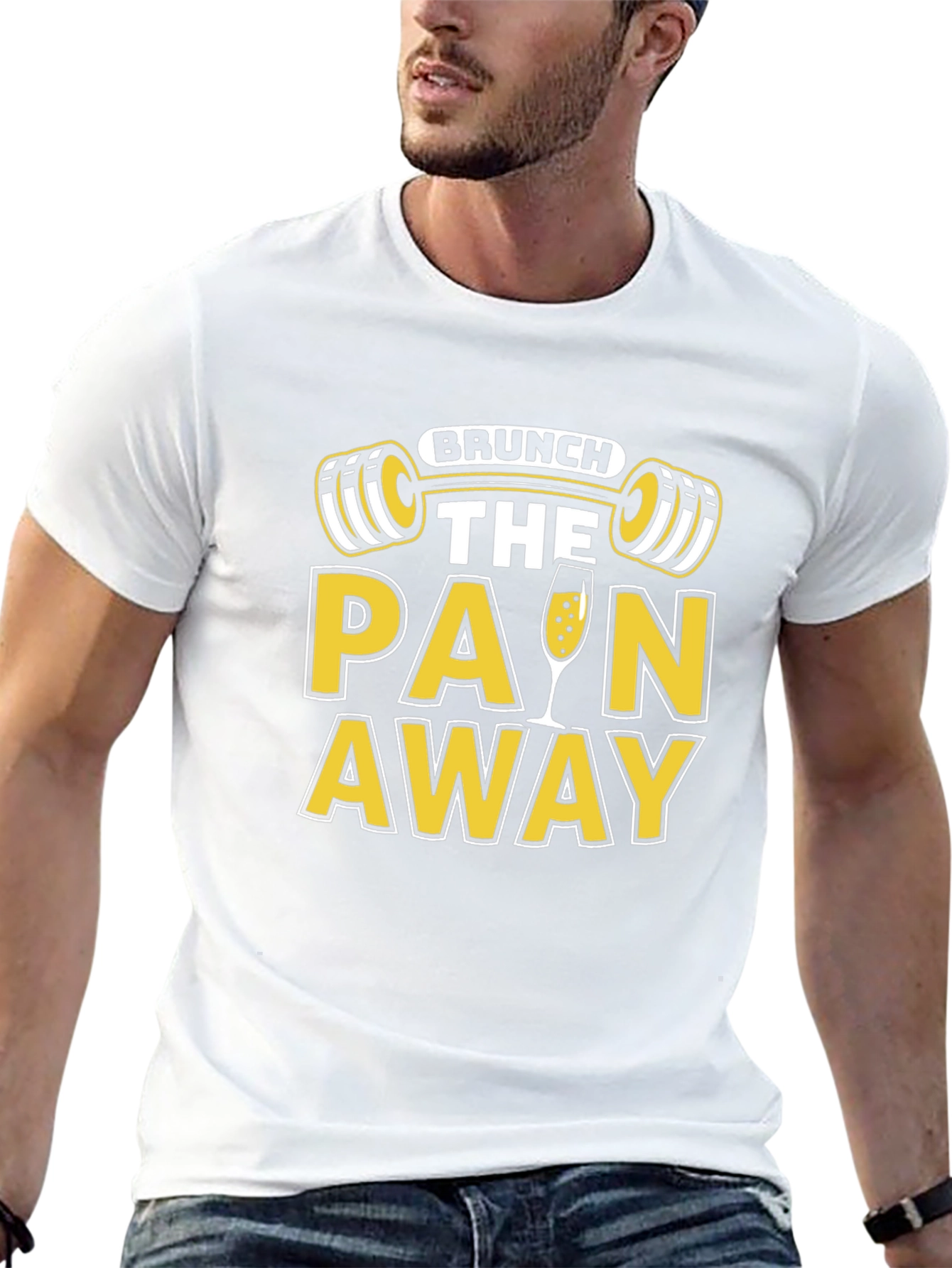 Brunch the Pain Away T-Shirt - Gym & Mimosa Design
