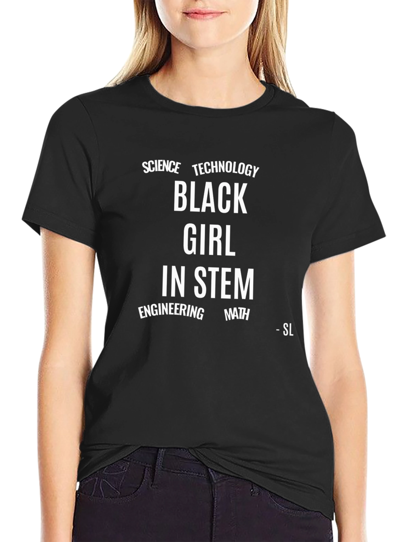 Black Girl In STEM T-Shirt - Science Technology Engineering Math
