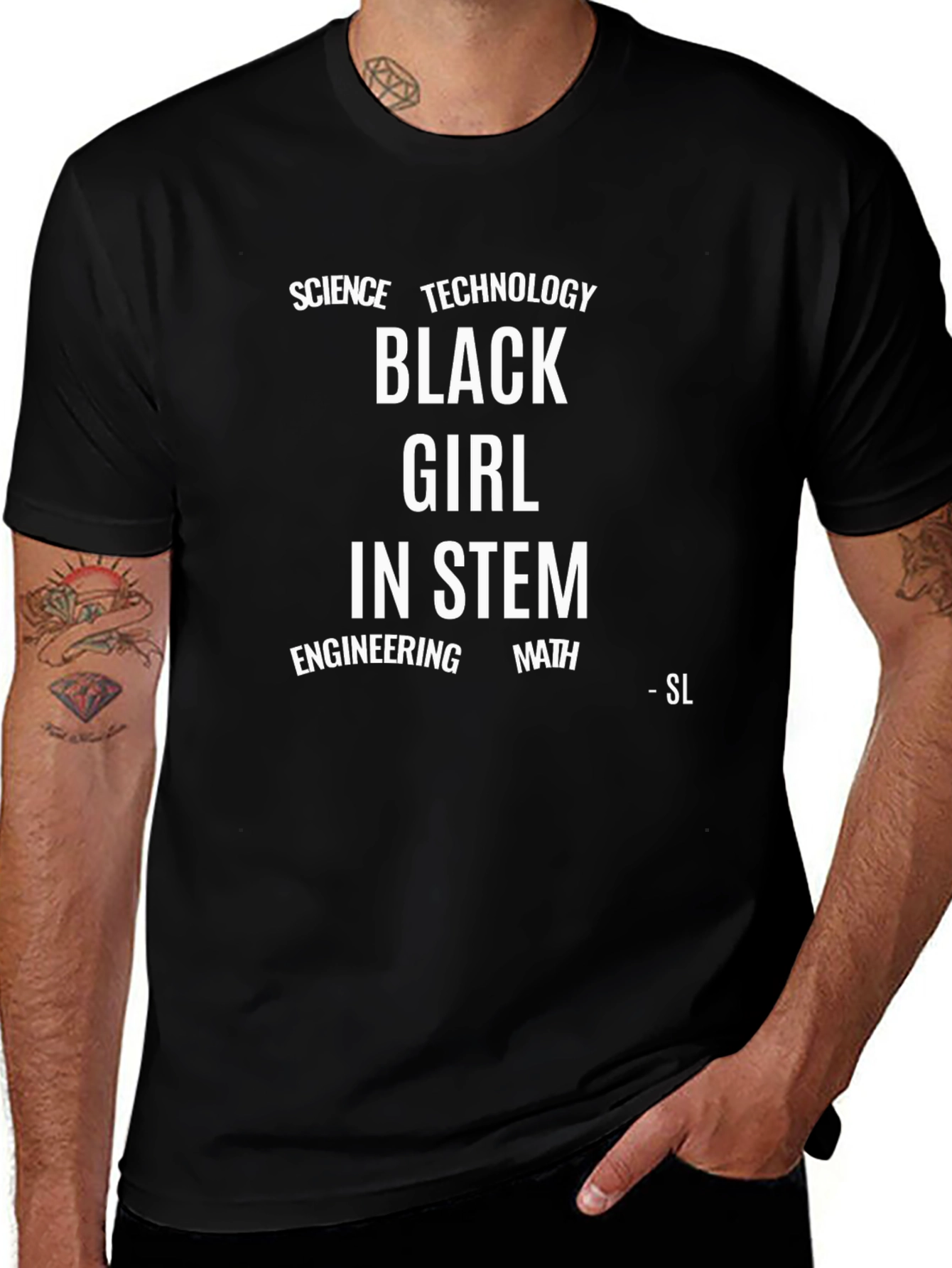 Black Girl In STEM T-Shirt - Science Technology Engineering Math