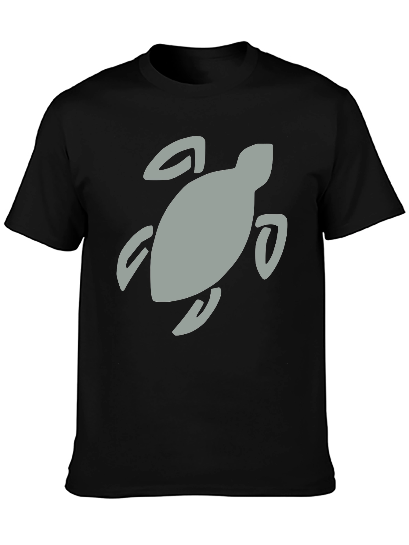 Black T-Shirt with Turtle Graphic