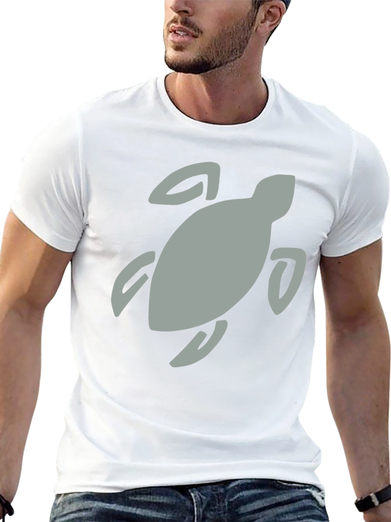 Black T-Shirt with Turtle Graphic