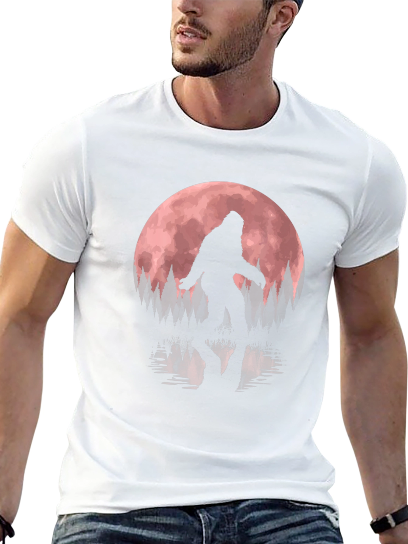 Bigfoot Moon Reflection Graphic Tee