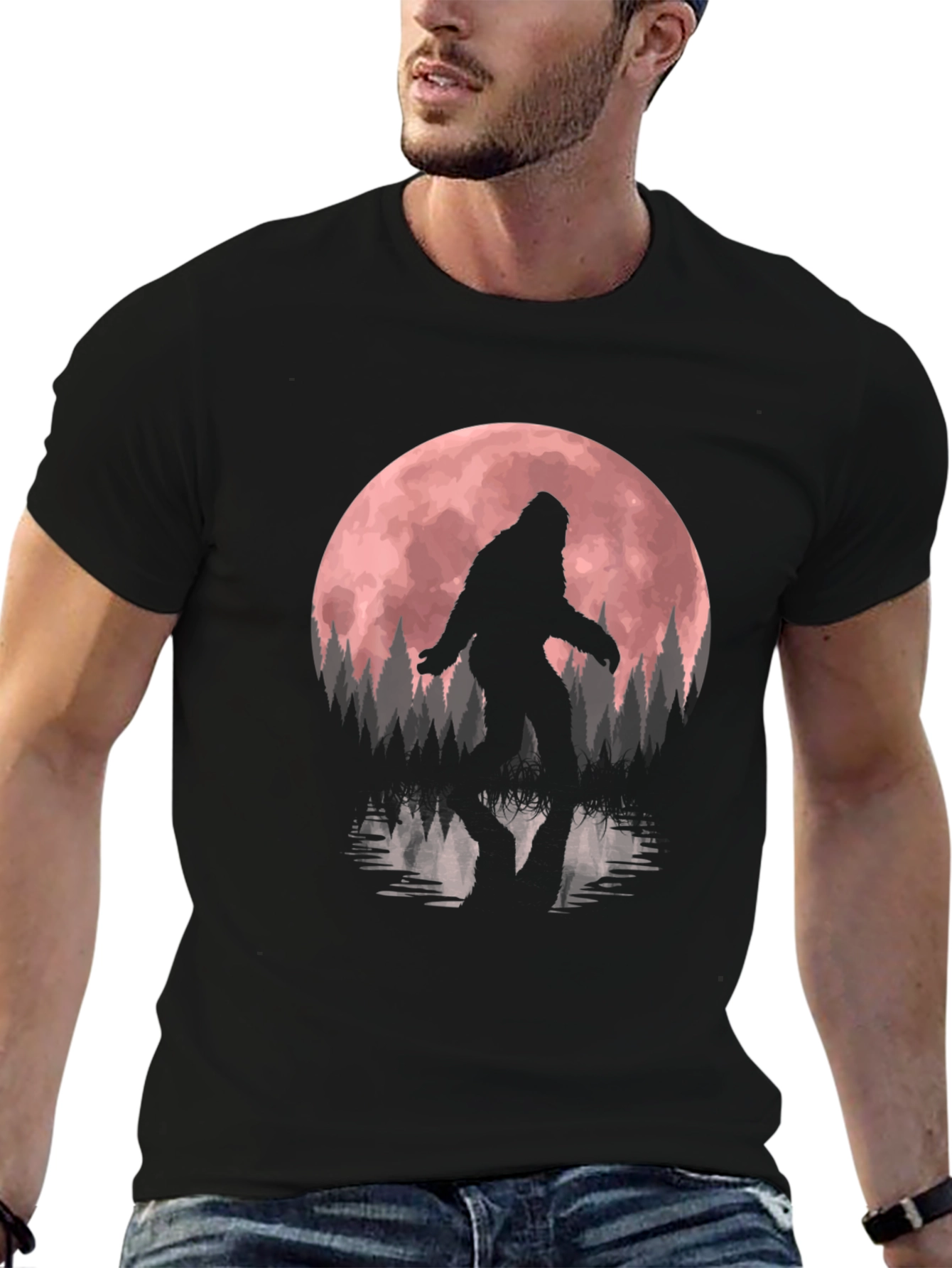 Bigfoot Moon Reflection Graphic Tee