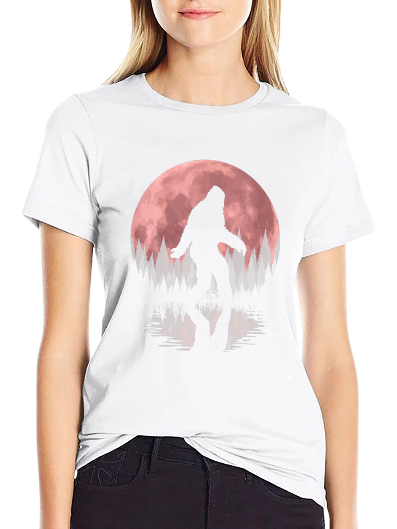 Bigfoot Moon Reflection Graphic Tee