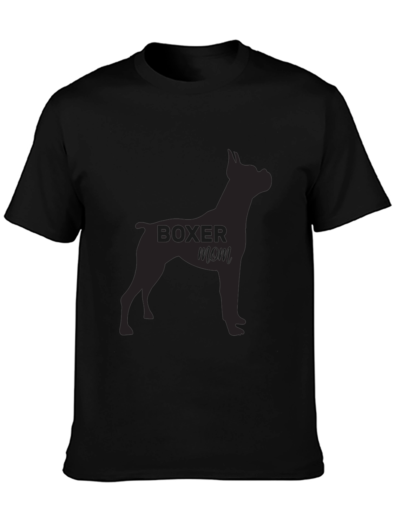 Boxer Mom Black T-Shirt