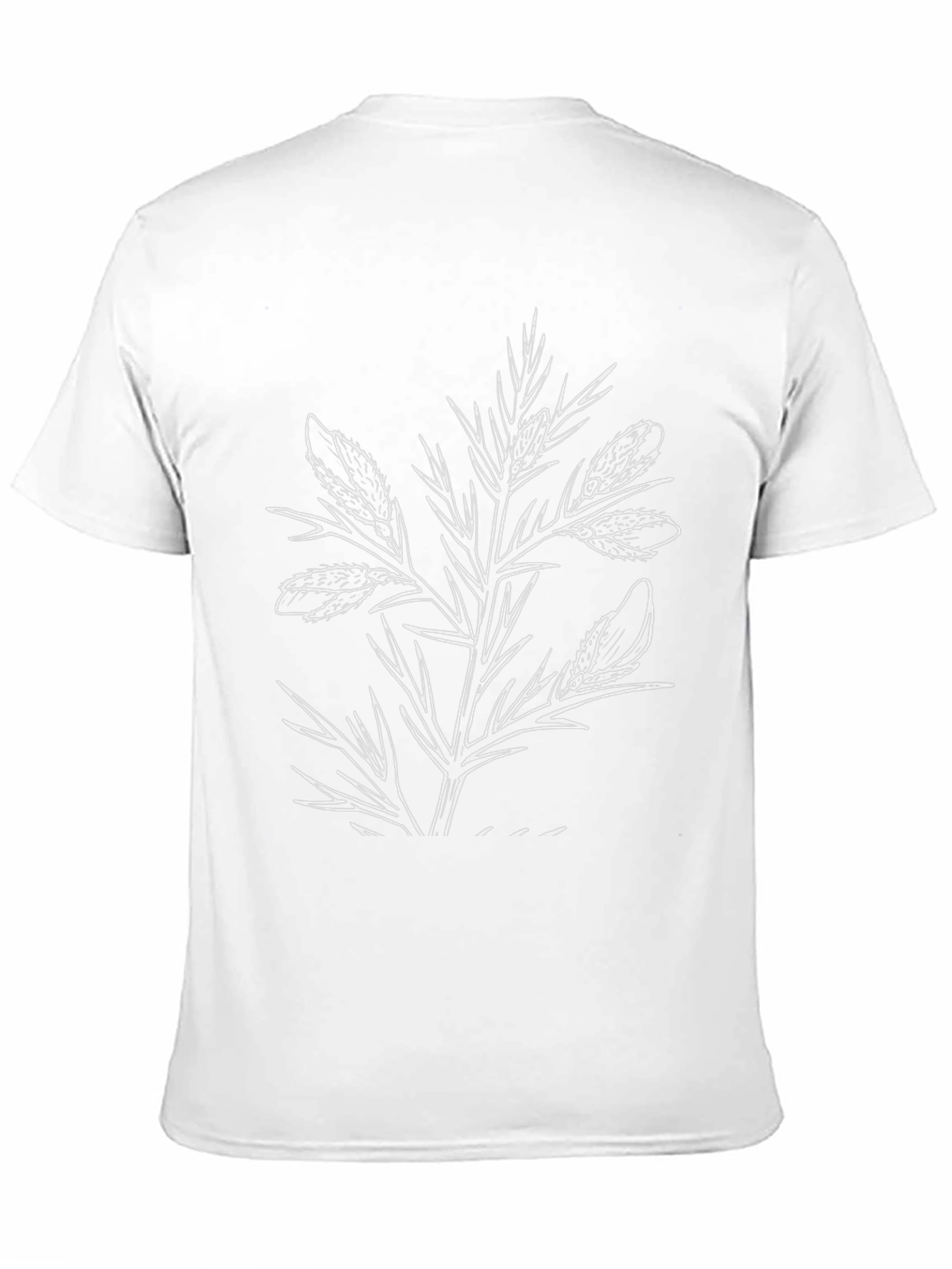 Black Graphic Tee with Botanical Print