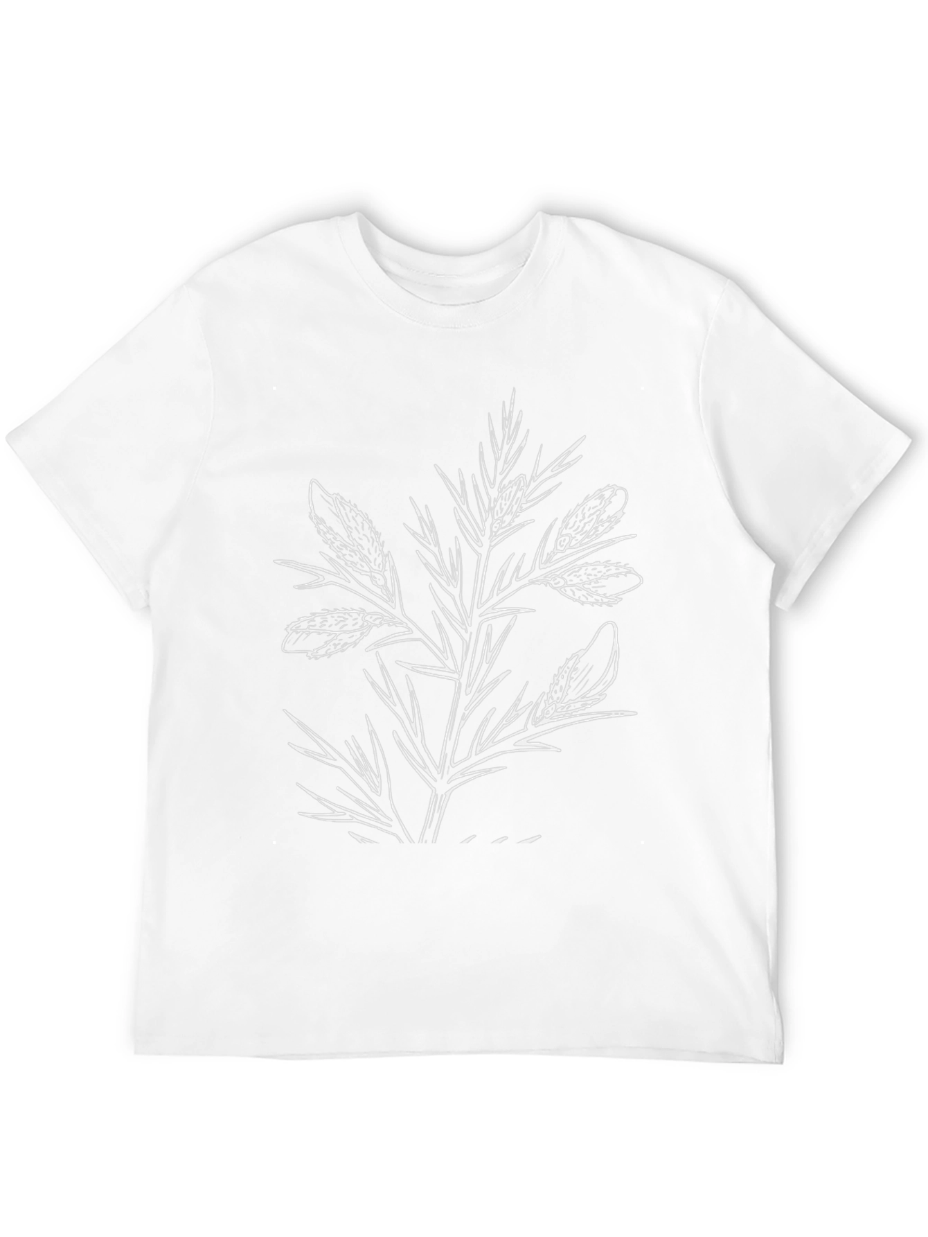 Black Graphic Tee with Botanical Print
