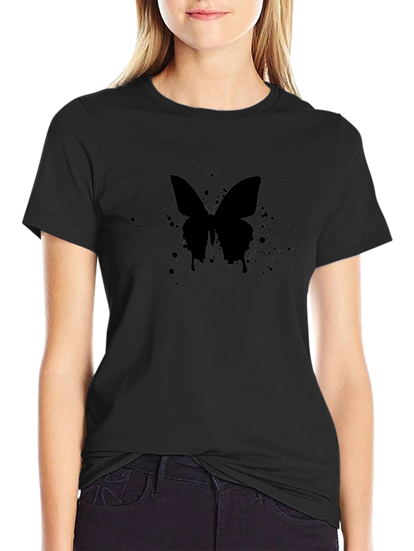 Black Butterfly Graphic Tee - Stylish Casual Wear
