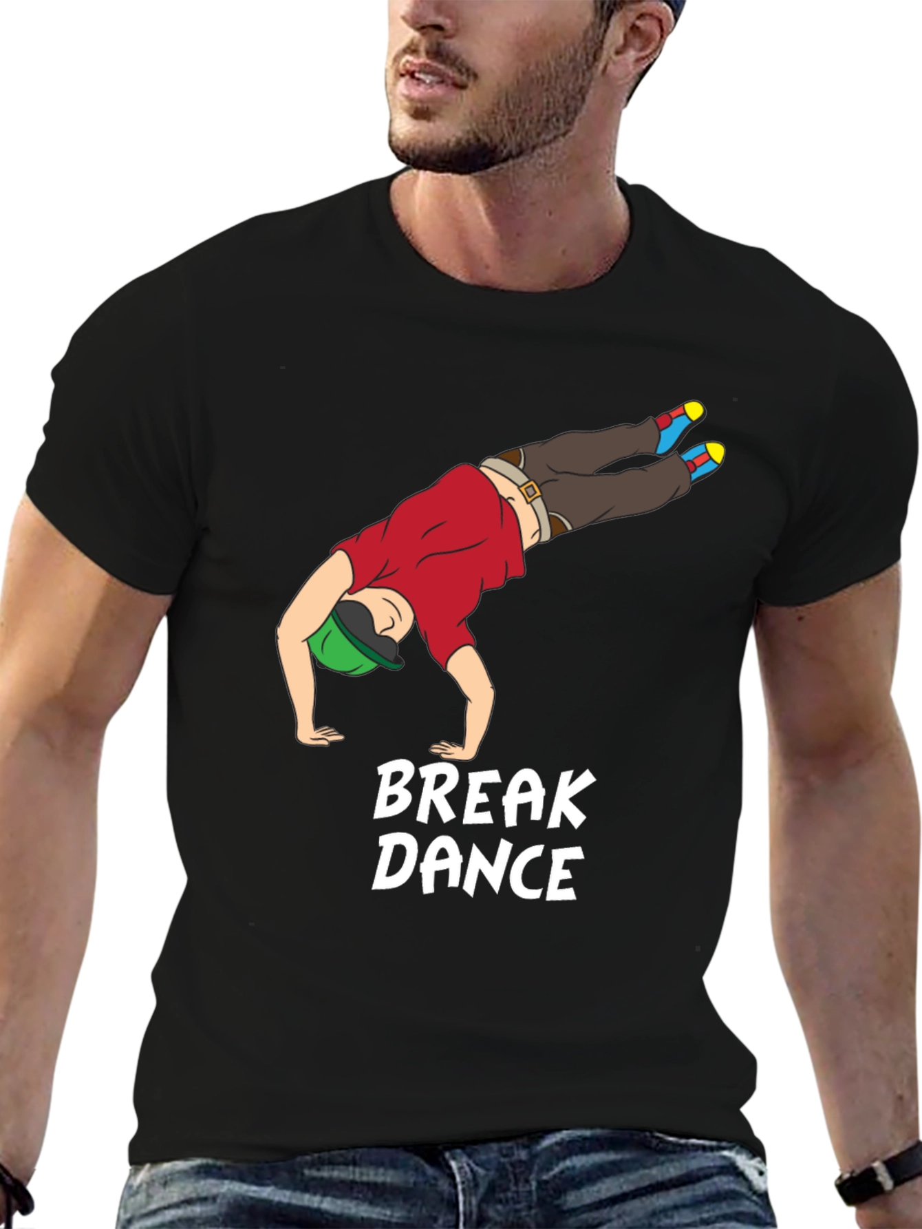 Breakdance Graphic Tee - Black Cotton T-Shirt
