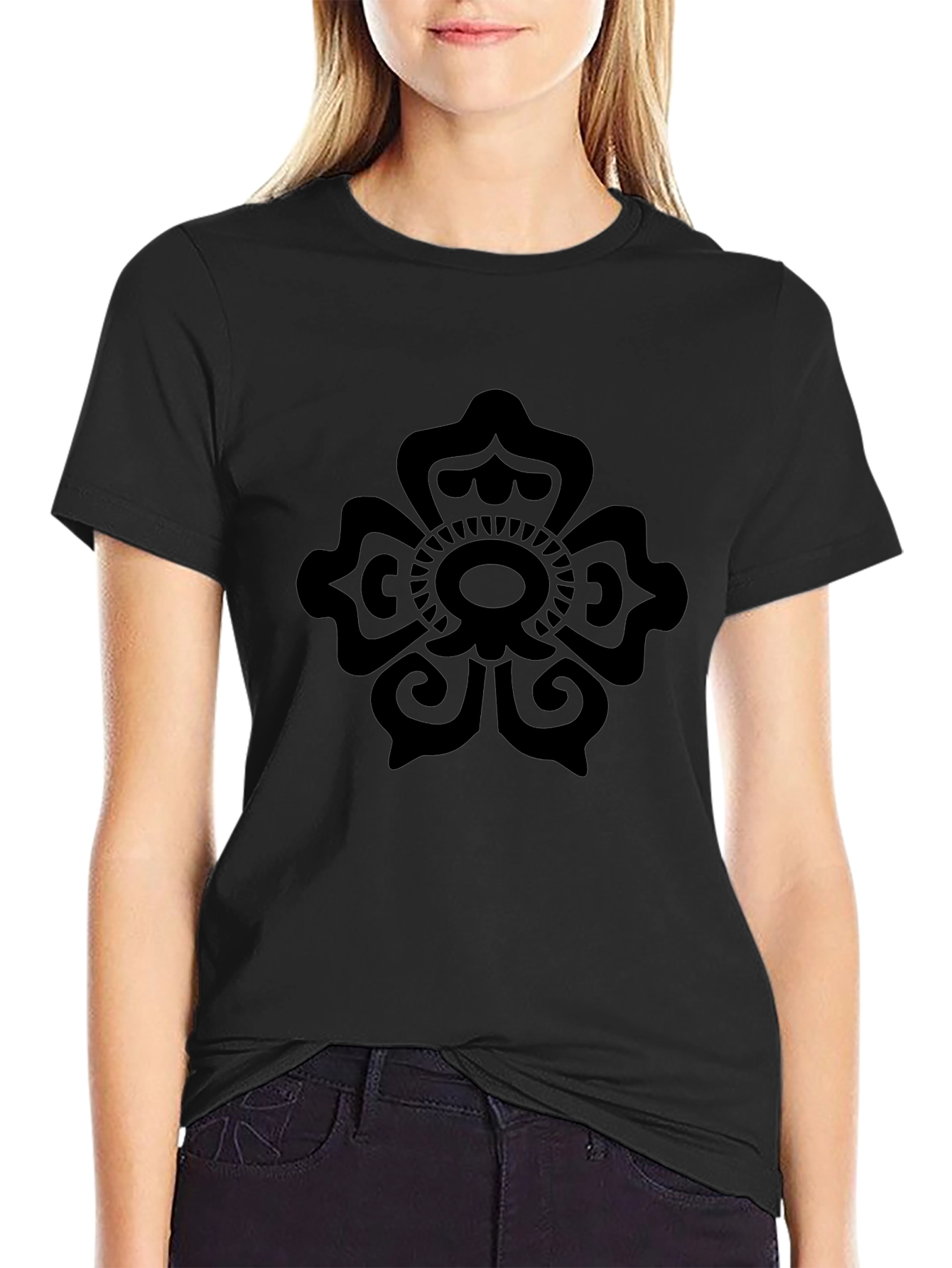 Black Floral Mandala Graphic Tee