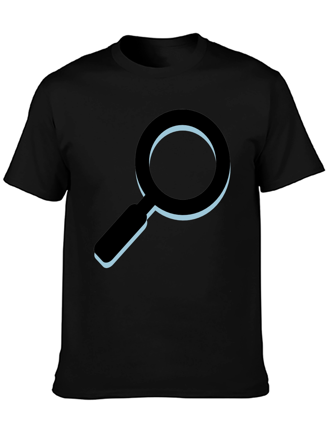 Black Magnifying Glass Graphic T-Shirt